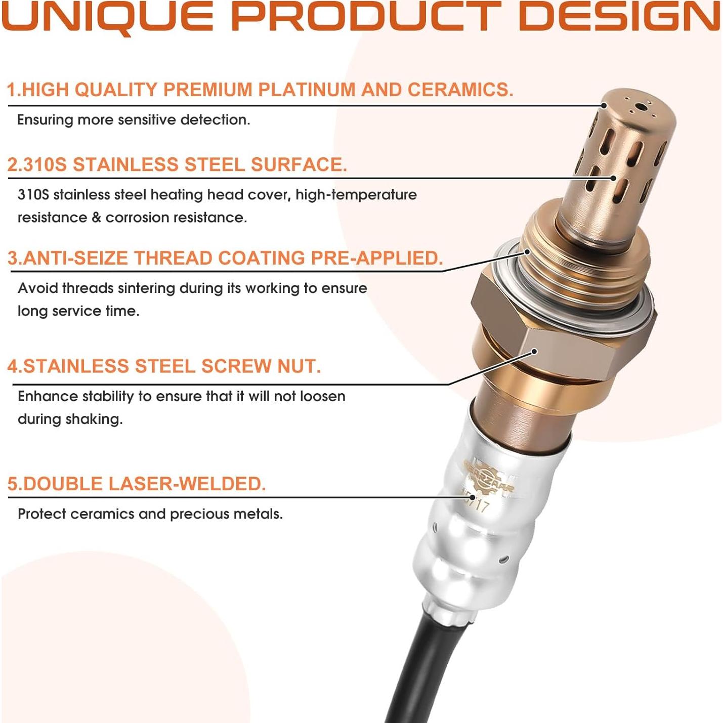 4 Sensores de Oxígeno ACAUTO 15717 Compatible Ford y Mazda