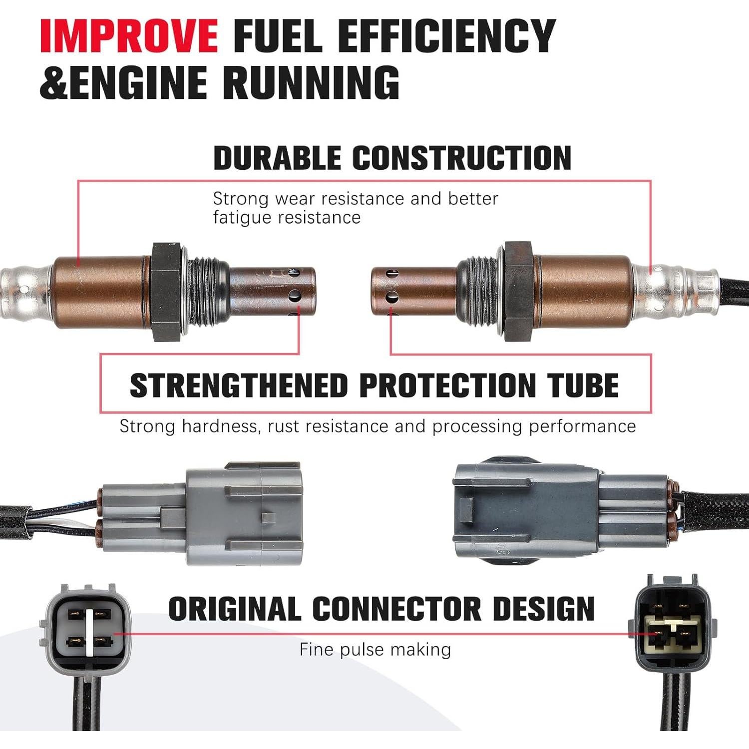 Sensor de Oxígeno O2 QIJIAUTO para Toyota Corolla 2014-2019 2PCS
