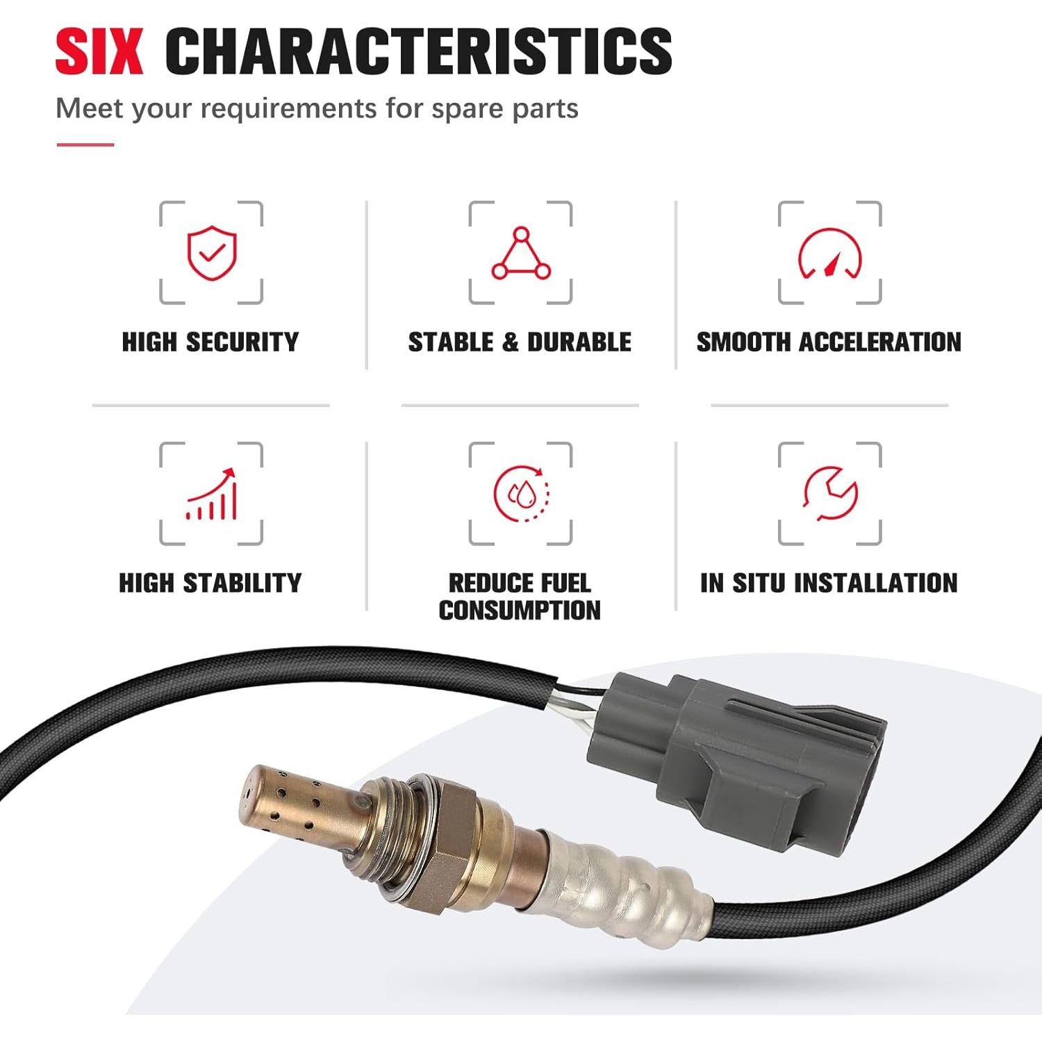 Sensor de Oxígeno O2 QIJIAUTO para Volvo y Jaguar 875mm