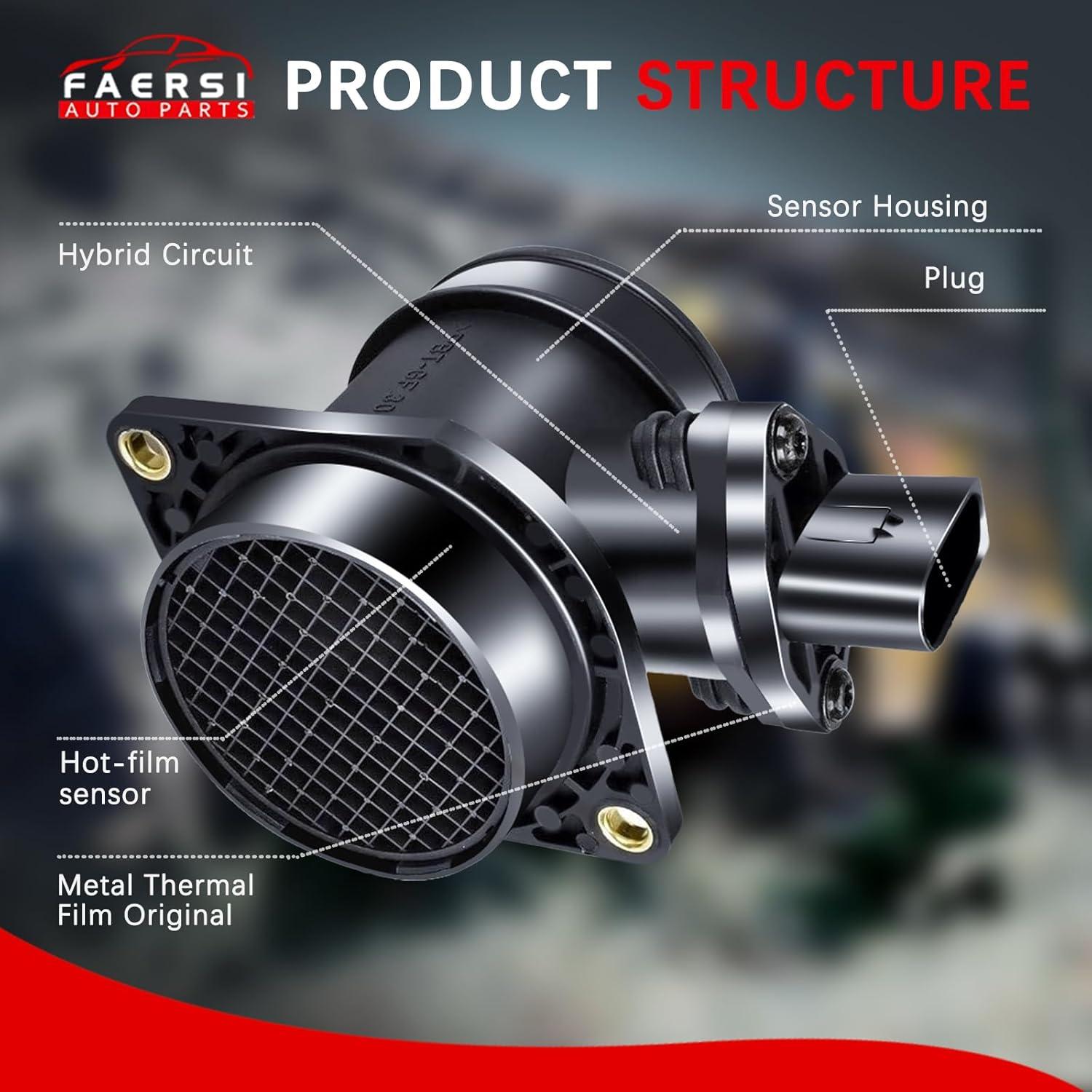 Sensor de flujo de aire masivo FAERSI 06A906461L para Audi y VW