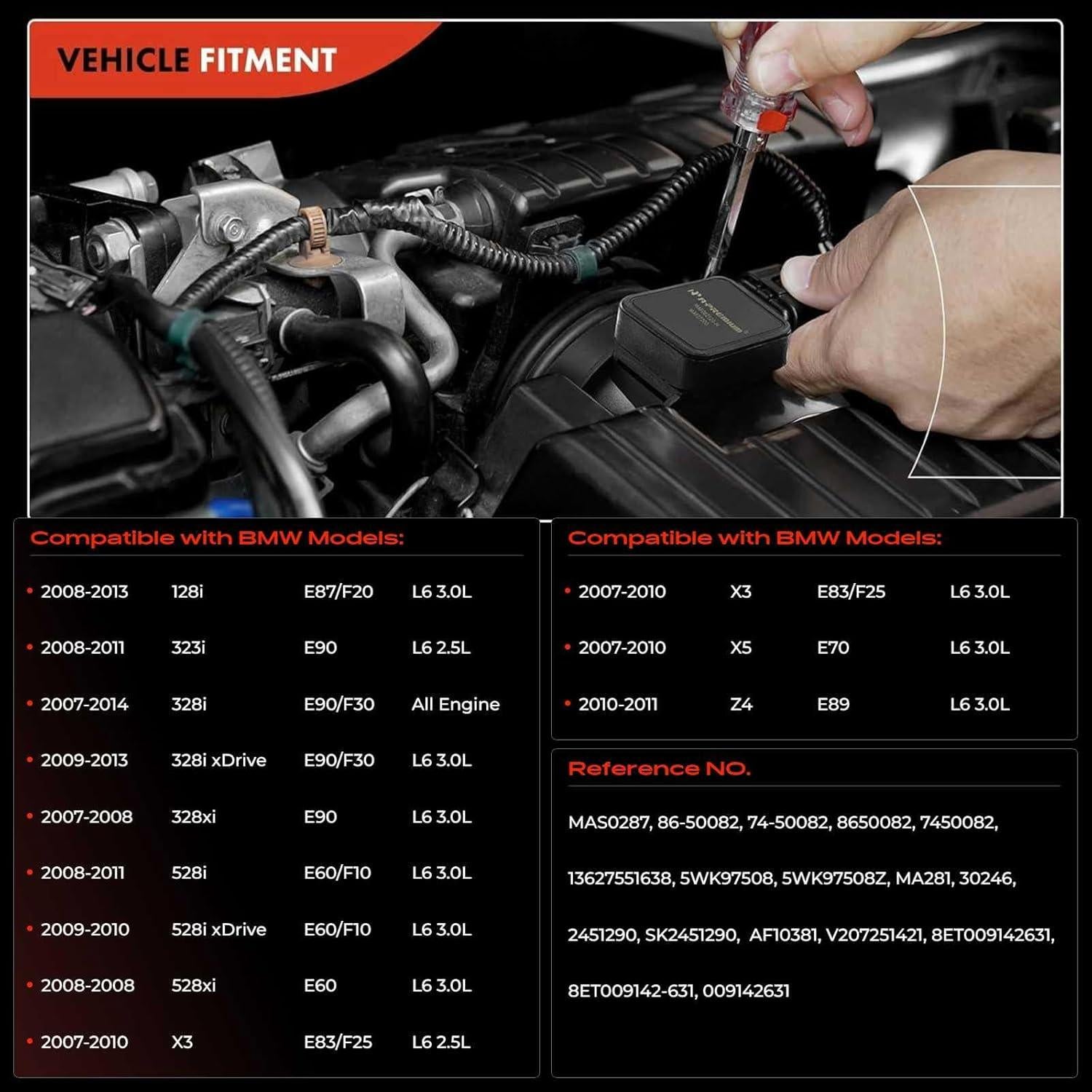 Sensor de flujo de aire A-Premium 5 Pines para BMW 2007-2014