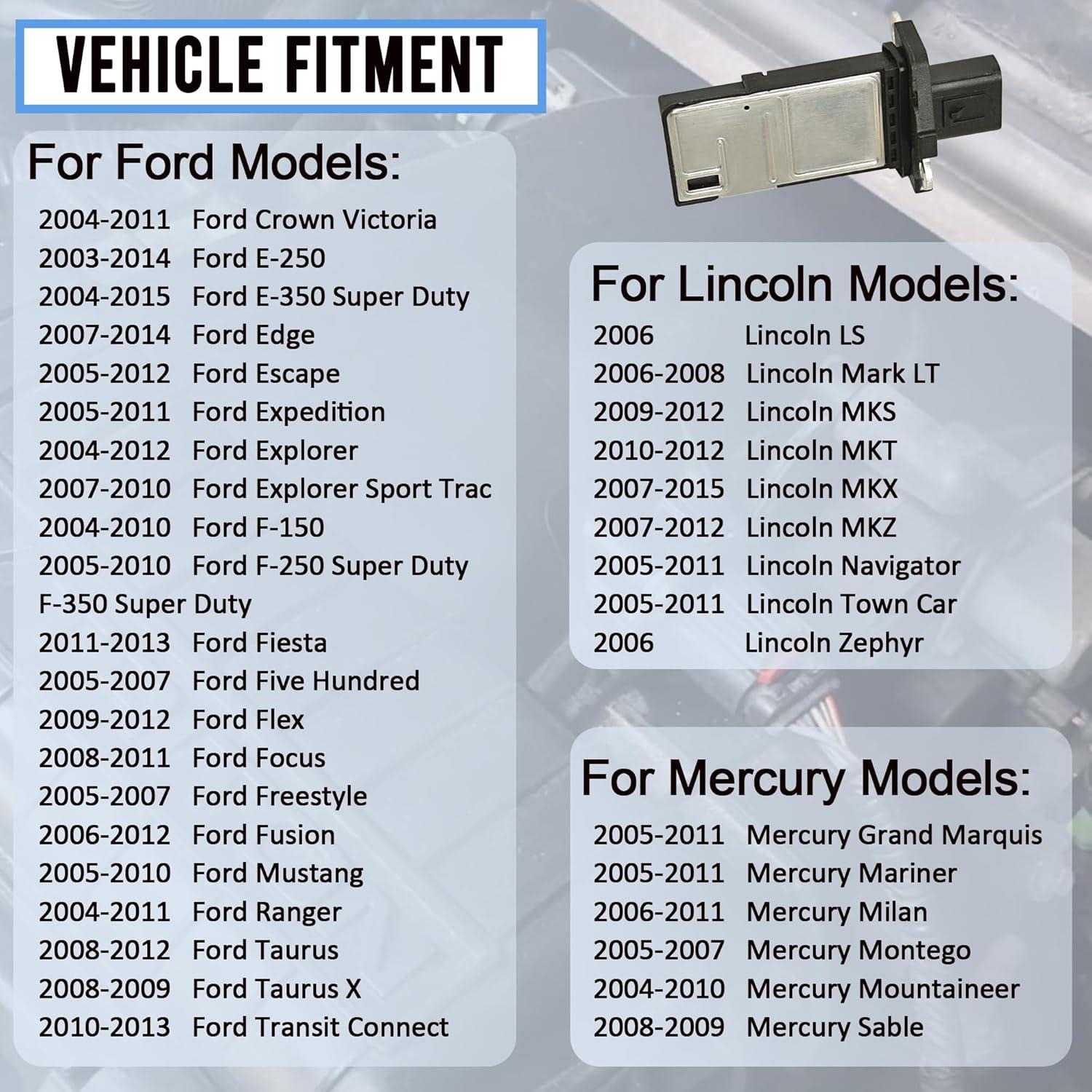 Sensor de flujo de aire MAF RLP MAF0012 compatible Ford 2004-2011