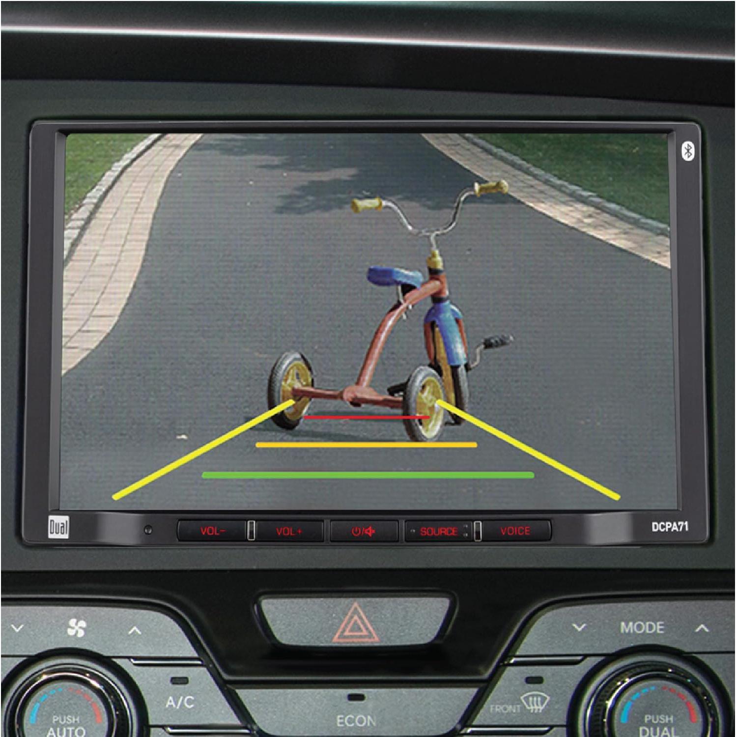 Estéreo Doble DIN Dual Electronics 7" con Carplay y Cámara