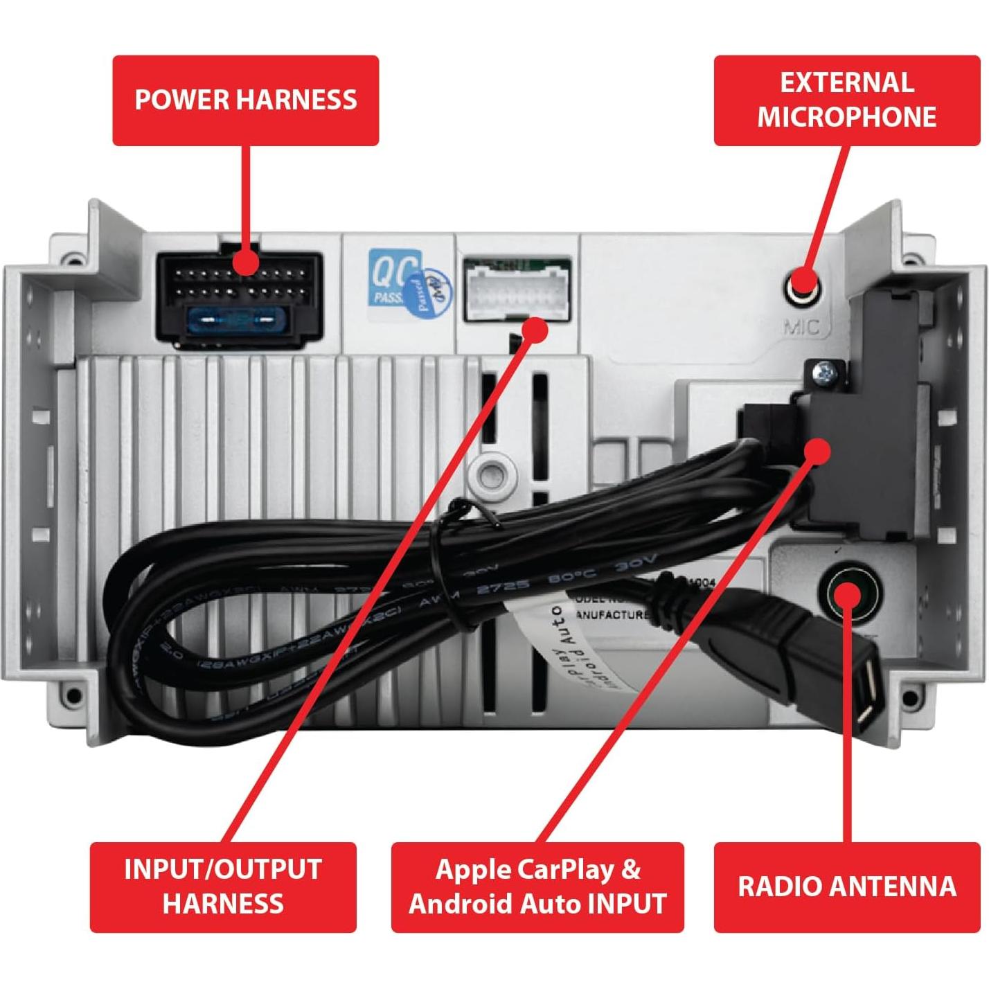 Estéreo Doble DIN Dual Electronics 7" con Carplay y Cámara