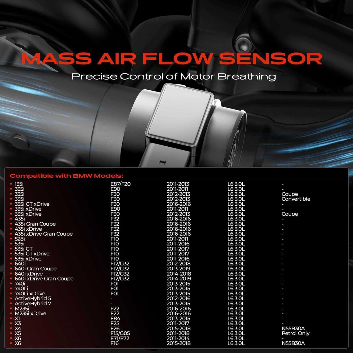 Sensor de Flujo de Aire Masivo A-Premium 4 Pines para BMW
