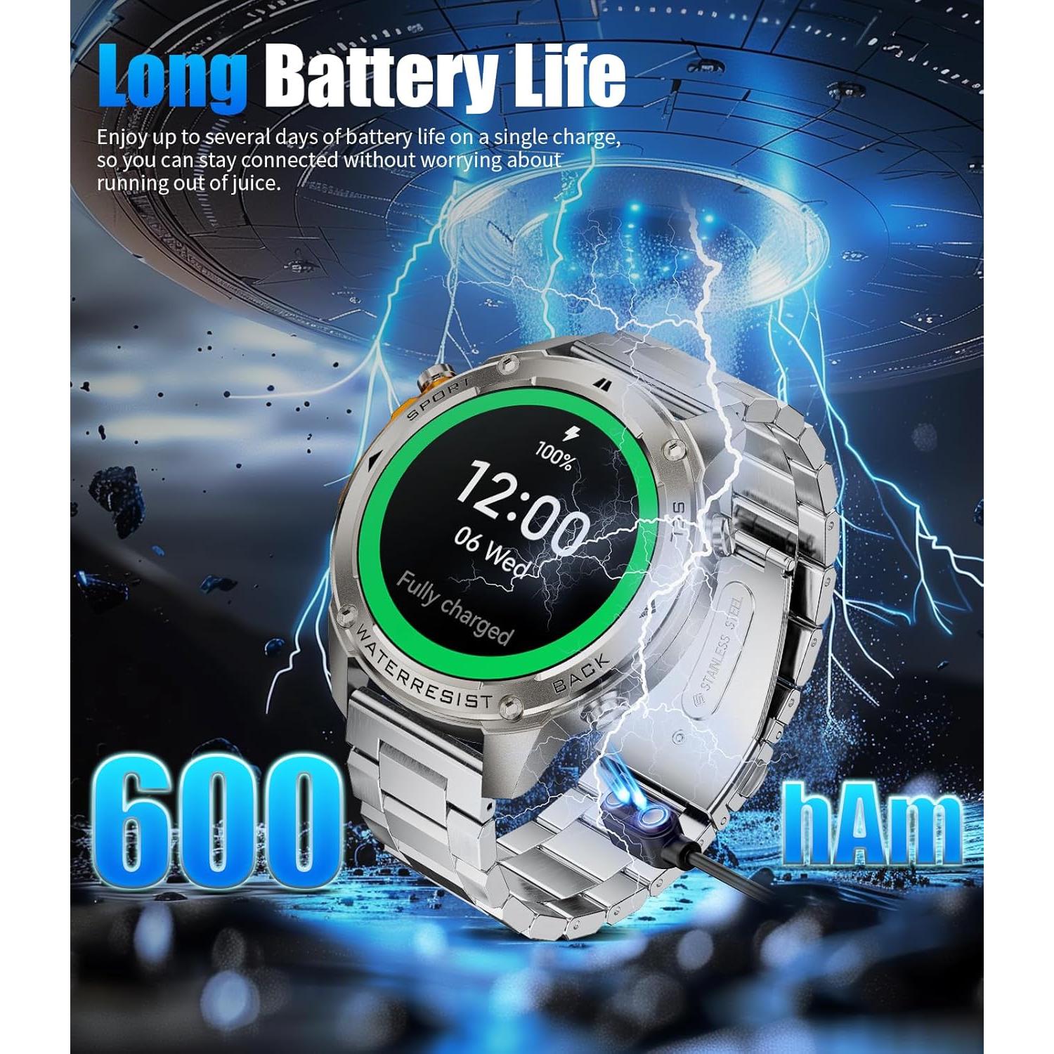 Reloj Inteligente Militar LIGE DM2-H GPS y 170 Modos