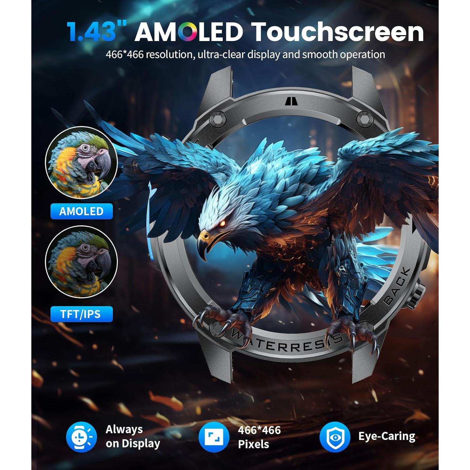 Reloj Inteligente Militar LIGE DM2-G GPS 1.43'' AMOLED