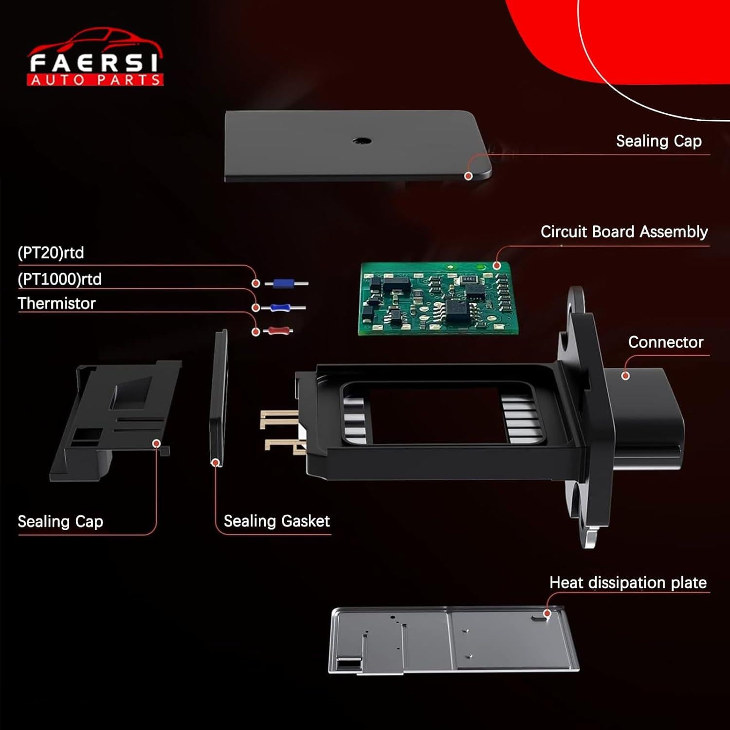 Sensor de Flujo de Aire Masivo FAERSI 22680-7S000 para Nissan e Infiniti