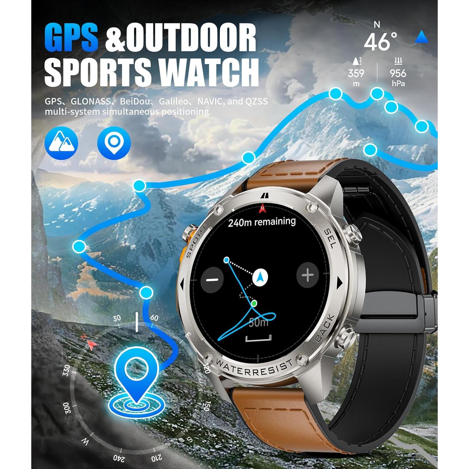 Reloj Inteligente Militar LIGE DM2-F GPS 1.43'' AMOLED
