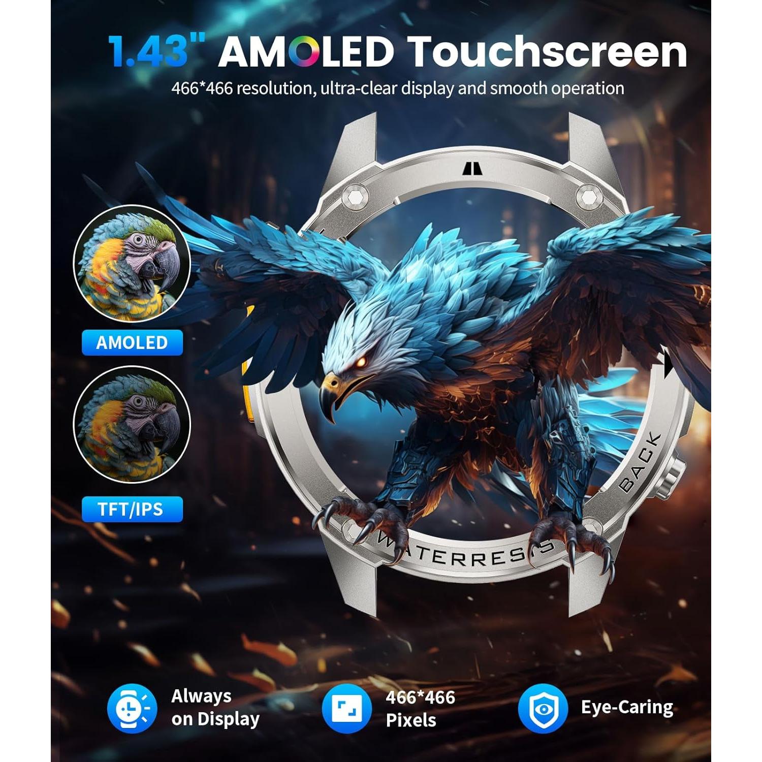 Reloj Inteligente Militar LIGE DM2-F GPS 1.43'' AMOLED