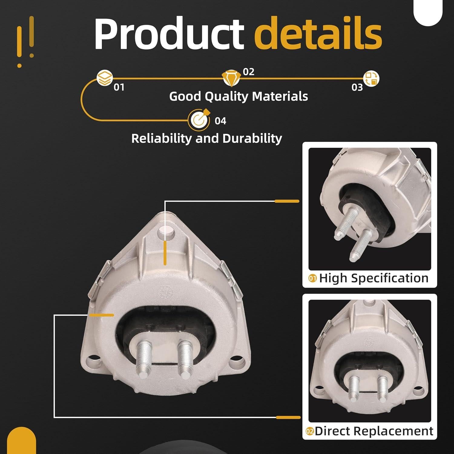 Juego de 3 Soportes de Motor y Transmisión JAVOUKA para Jeep Grand Cherokee 2011-2019