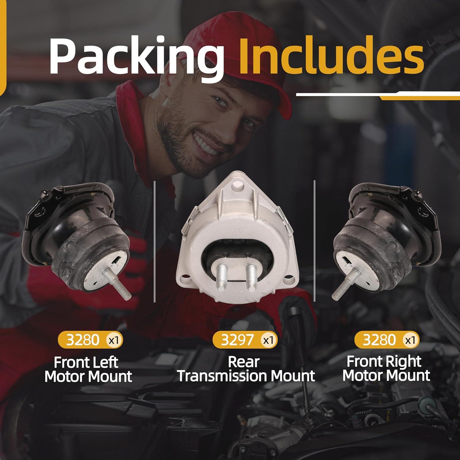 Juego de 3 Soportes de Motor y Transmisión JAVOUKA para Jeep Grand Cherokee 2011-2019