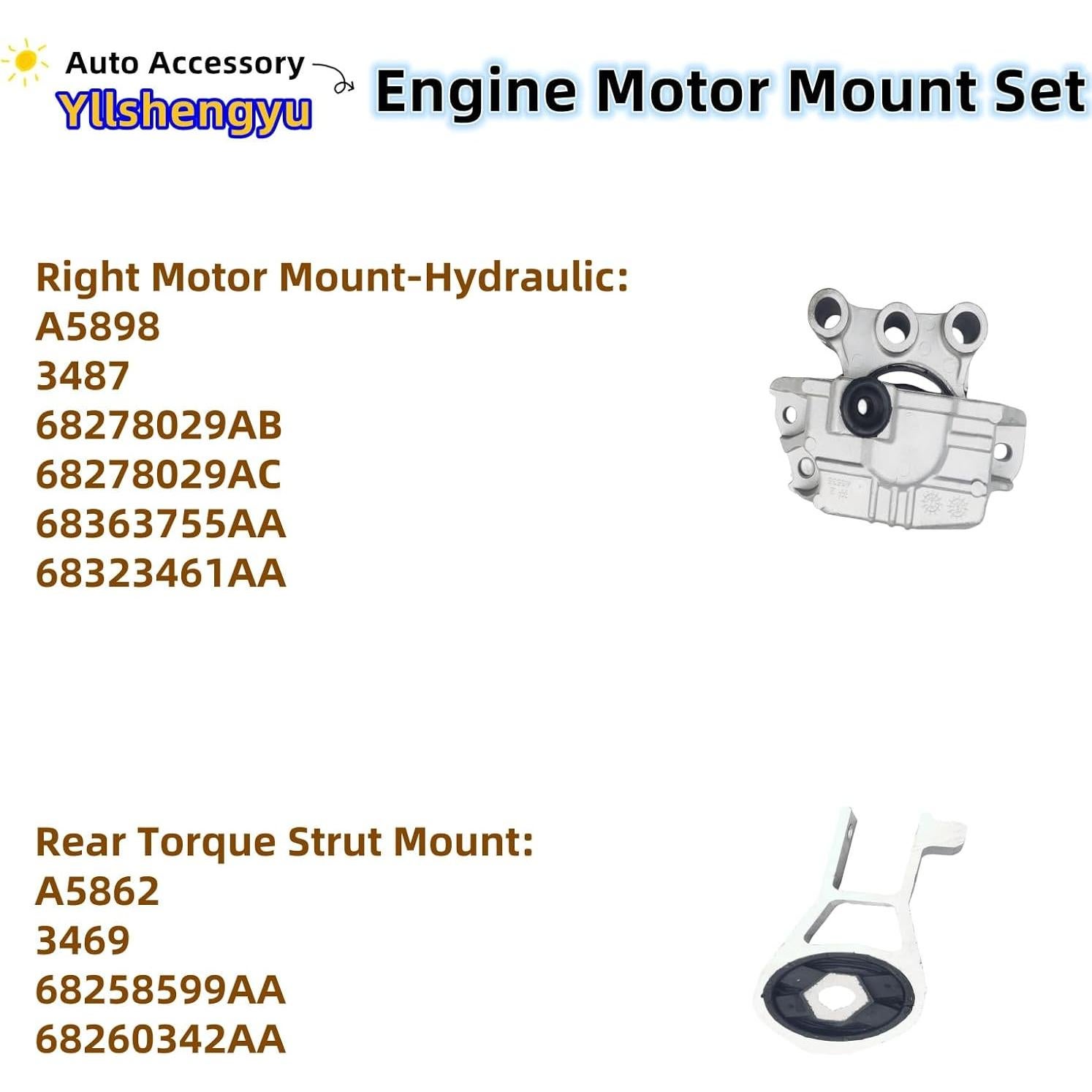 Kit de Soportes de Motor Yllshengyu para Jeep y Fiat 2015-2020