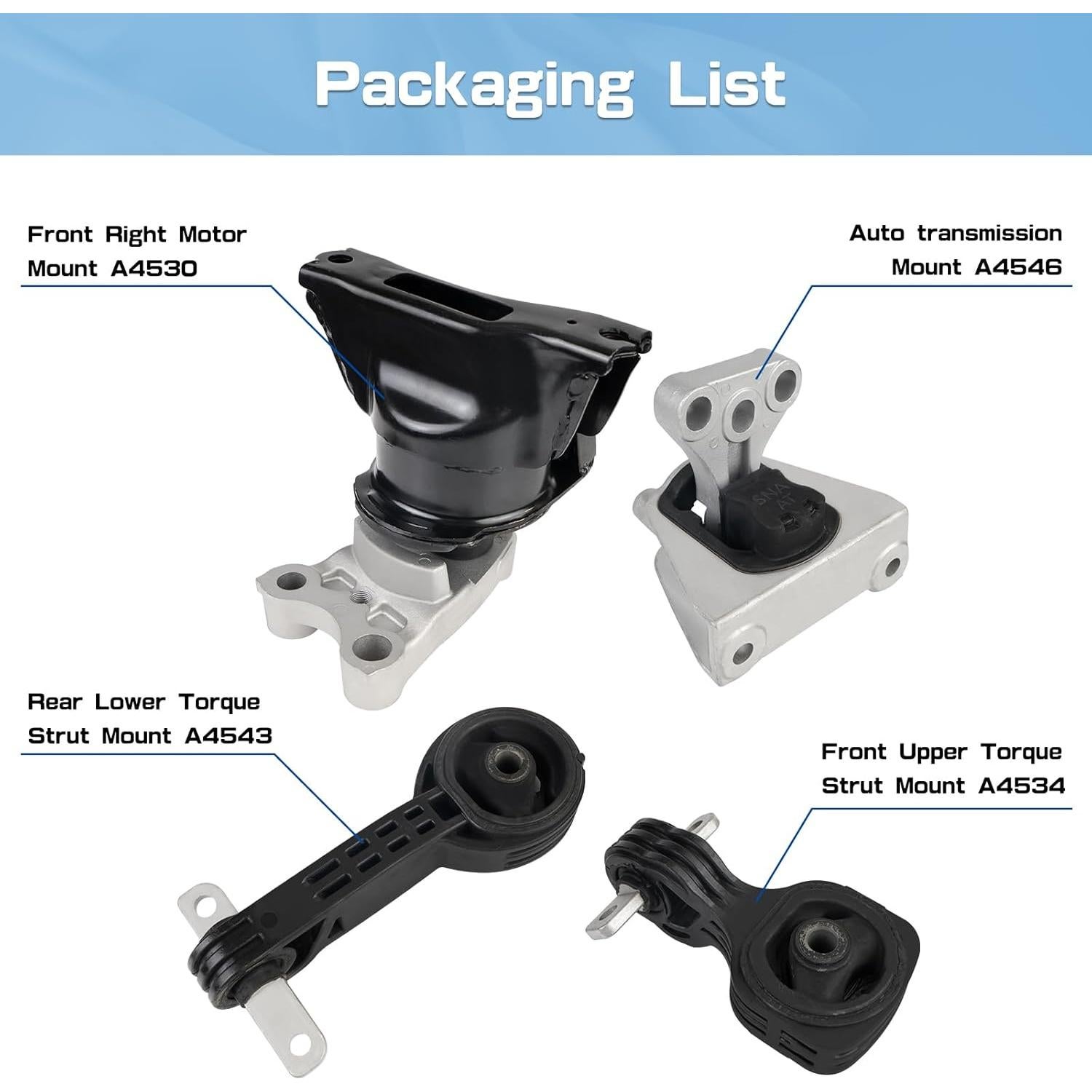 Juego de 4 Soportes de Motor y Transmisión Honda Civic 2006-2010