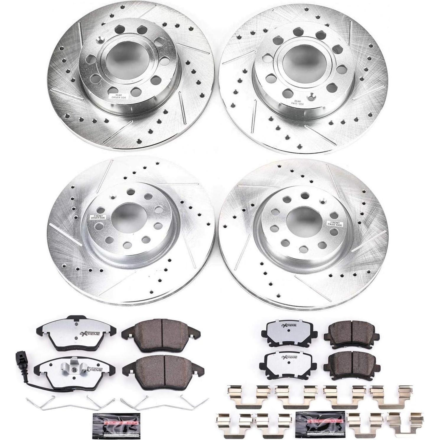 Kit de Freno Power Stop Z26 con Discos Perforados y Pastillas para Audi A3 y VW Jetta