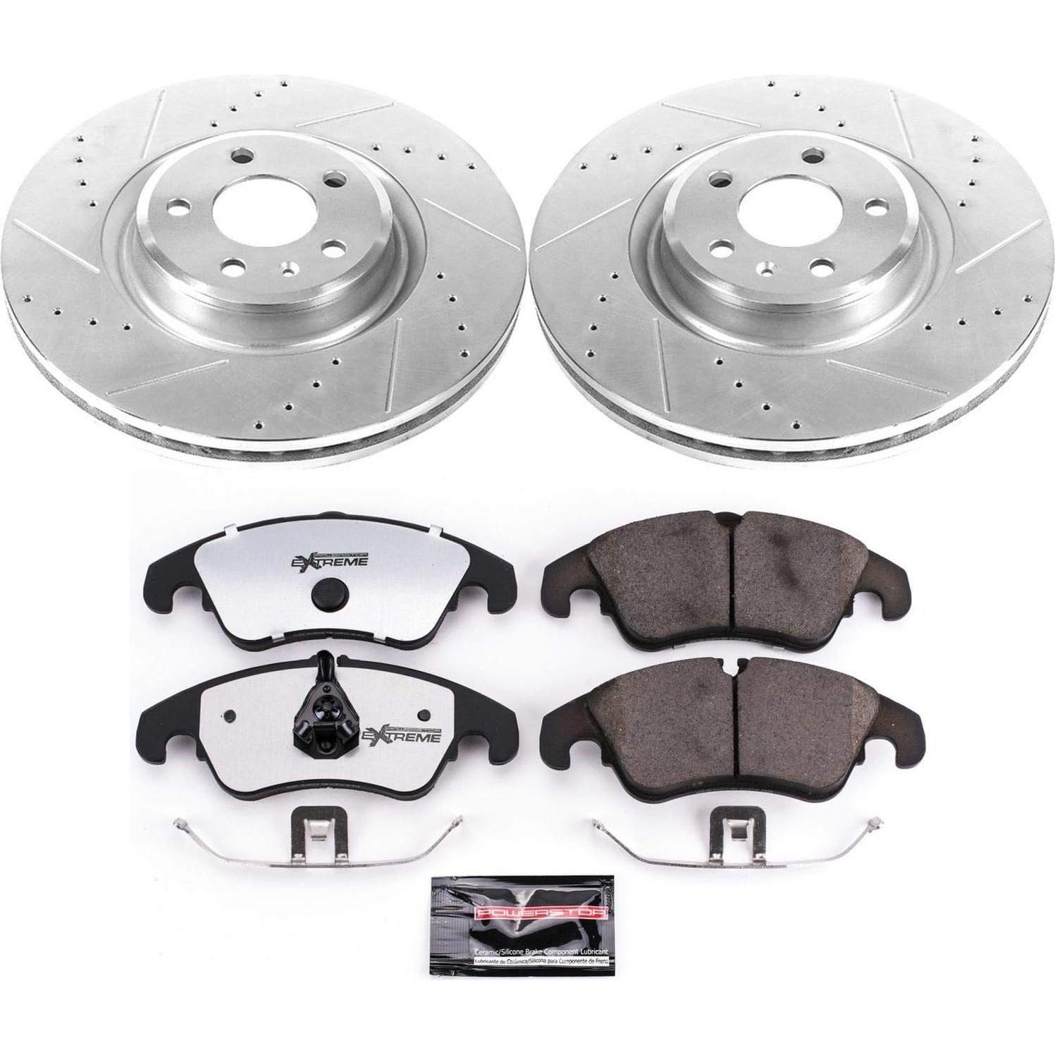 Kit de Freno Delante Power Stop Z26 con Discos Perforados y Pastillas de Carbono