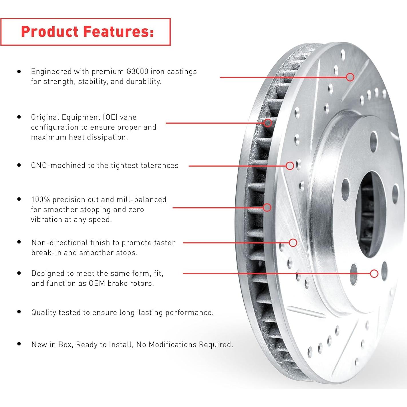 Discos de Freno Perforados Dynamic Friction Peugeot 405 1989-1991