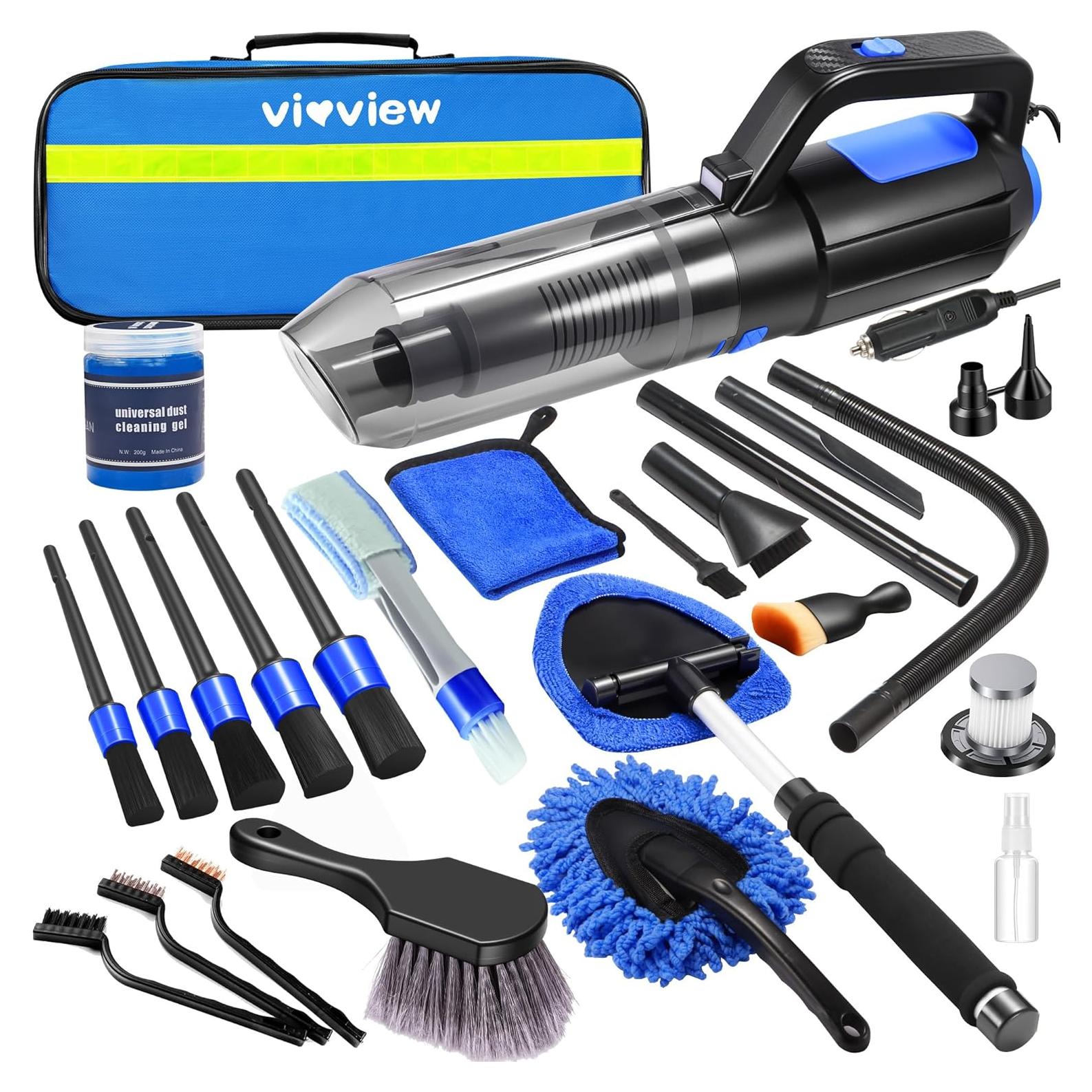 Kit de Limpieza de Autos Vioview 25pcs con Aspiradora 2.3kg