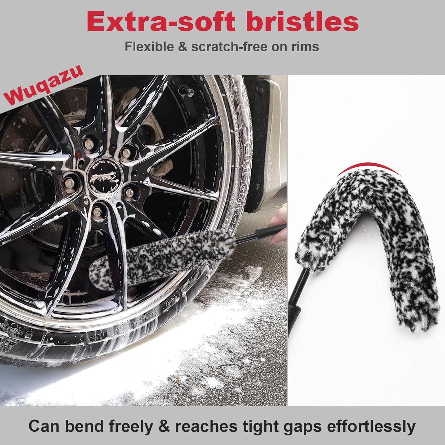 Kit de limpieza de ruedas y neumáticos Wuqazu 8 piezas
