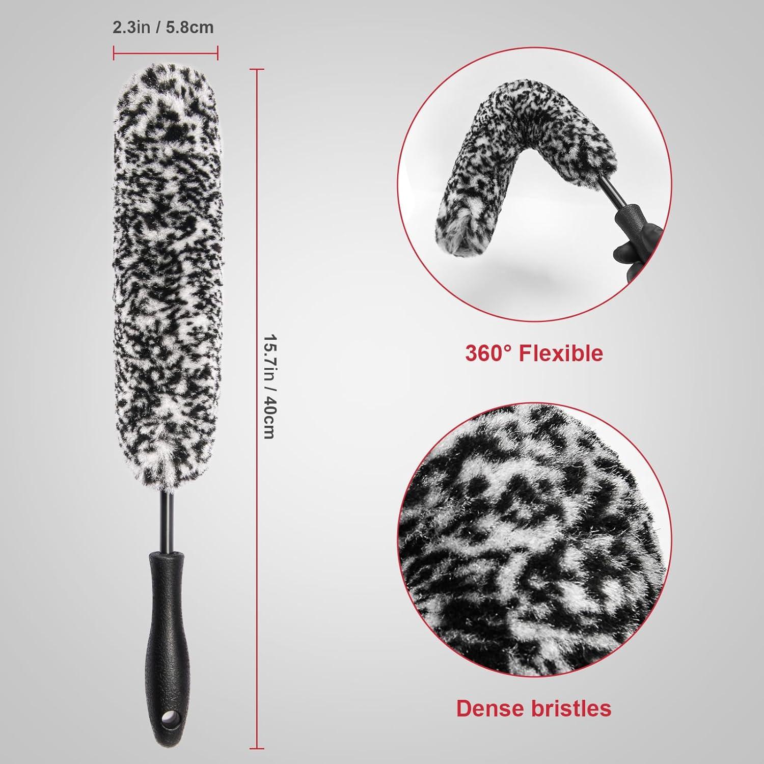 Kit de limpieza de ruedas y neumáticos Wuqazu 8 piezas