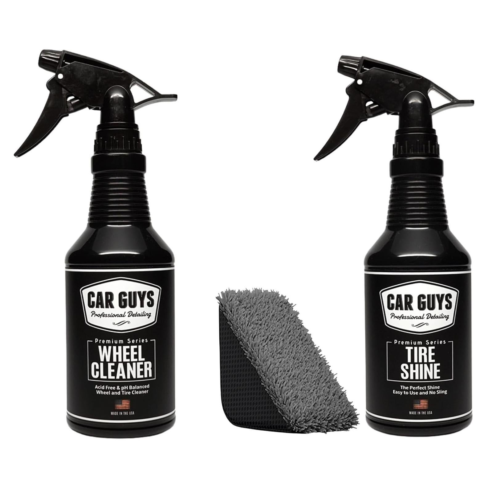 CAR GUYS Wheel Detailing Kit | Tire Shine 18 Oz & Wheel Cleaner 18 Oz