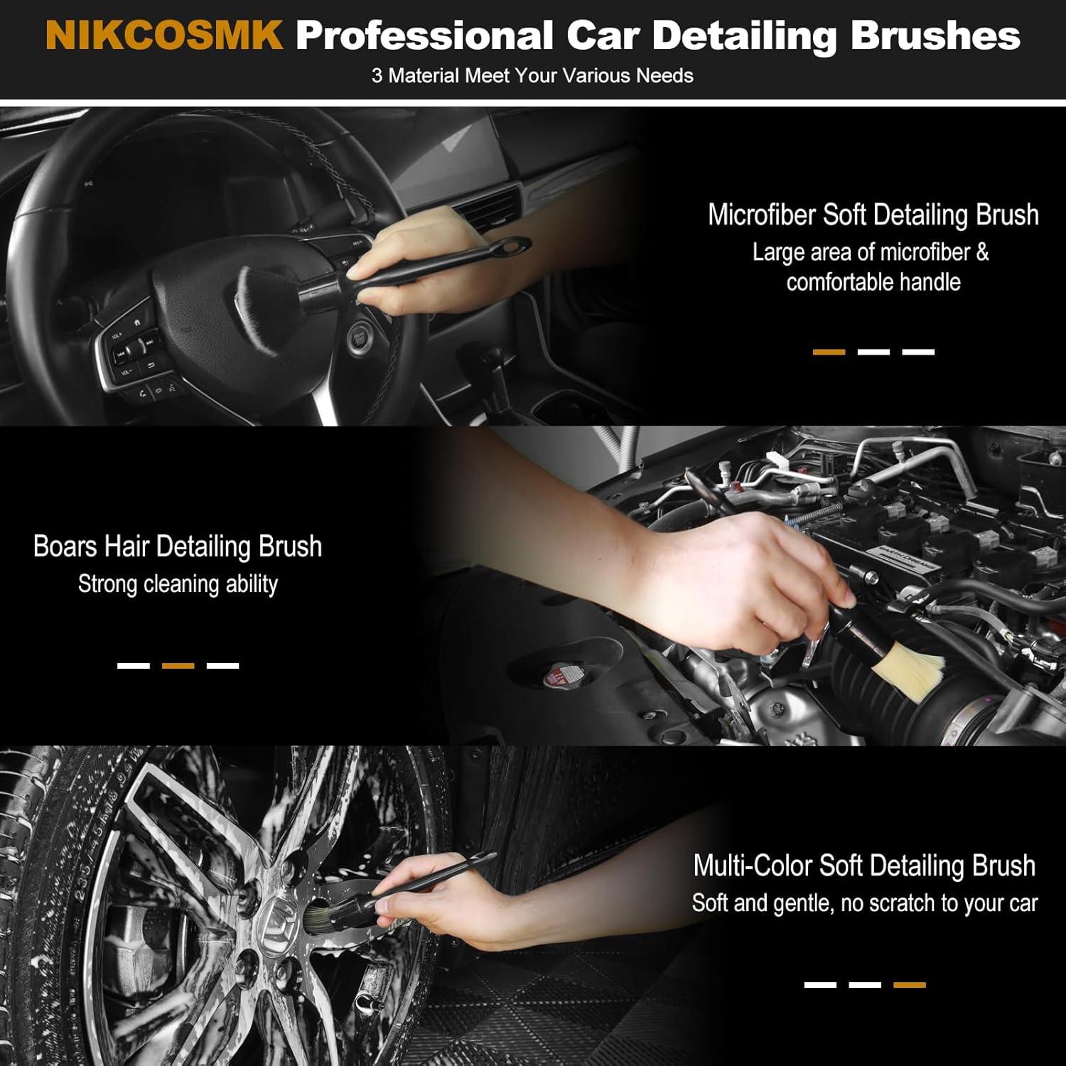 Kit de Limpieza de Coche NIKCOSMK 10 Piezas Microfibra