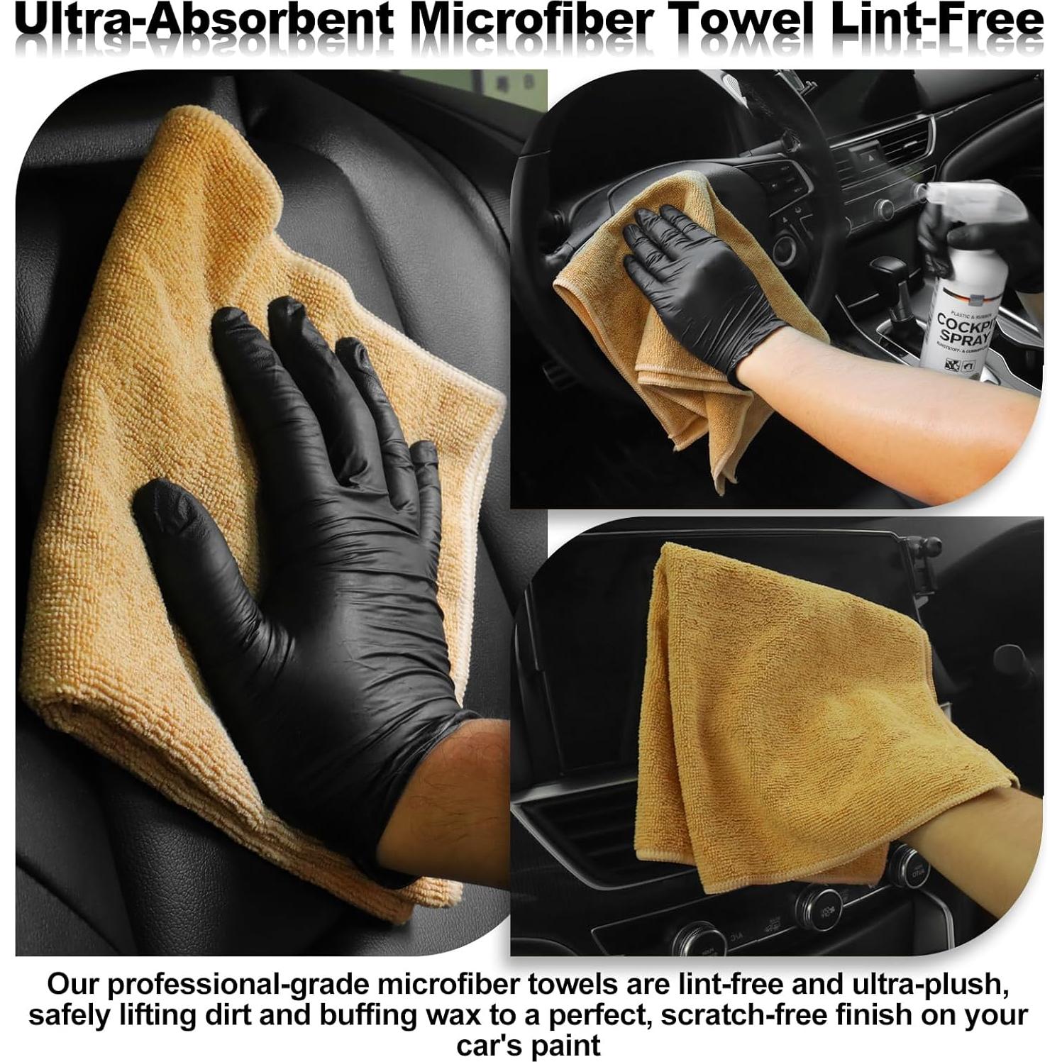 Kit de Limpieza de Coche NIKCOSMK 10 Piezas Microfibra