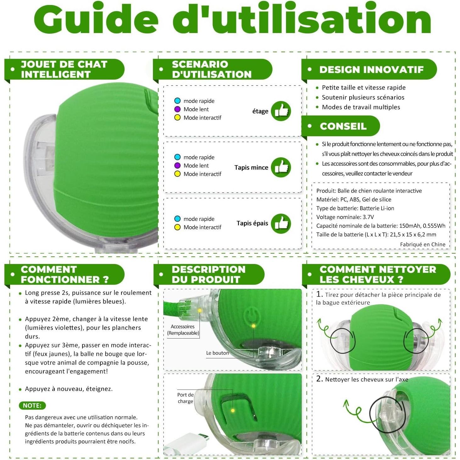 Pelota Interactiva para Perros y Gatos Poxtedsr 3 Pcs