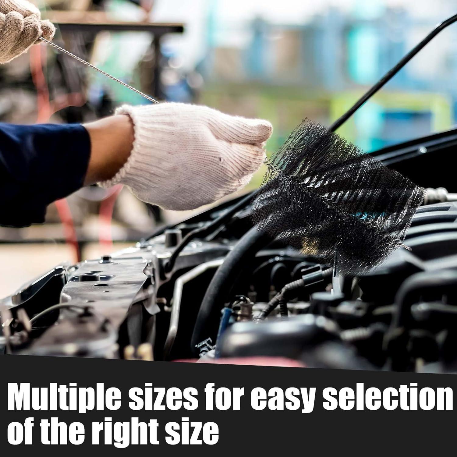 Kit de Cepillos de Motor Reallnaive 12 Piezas Nylon Acero