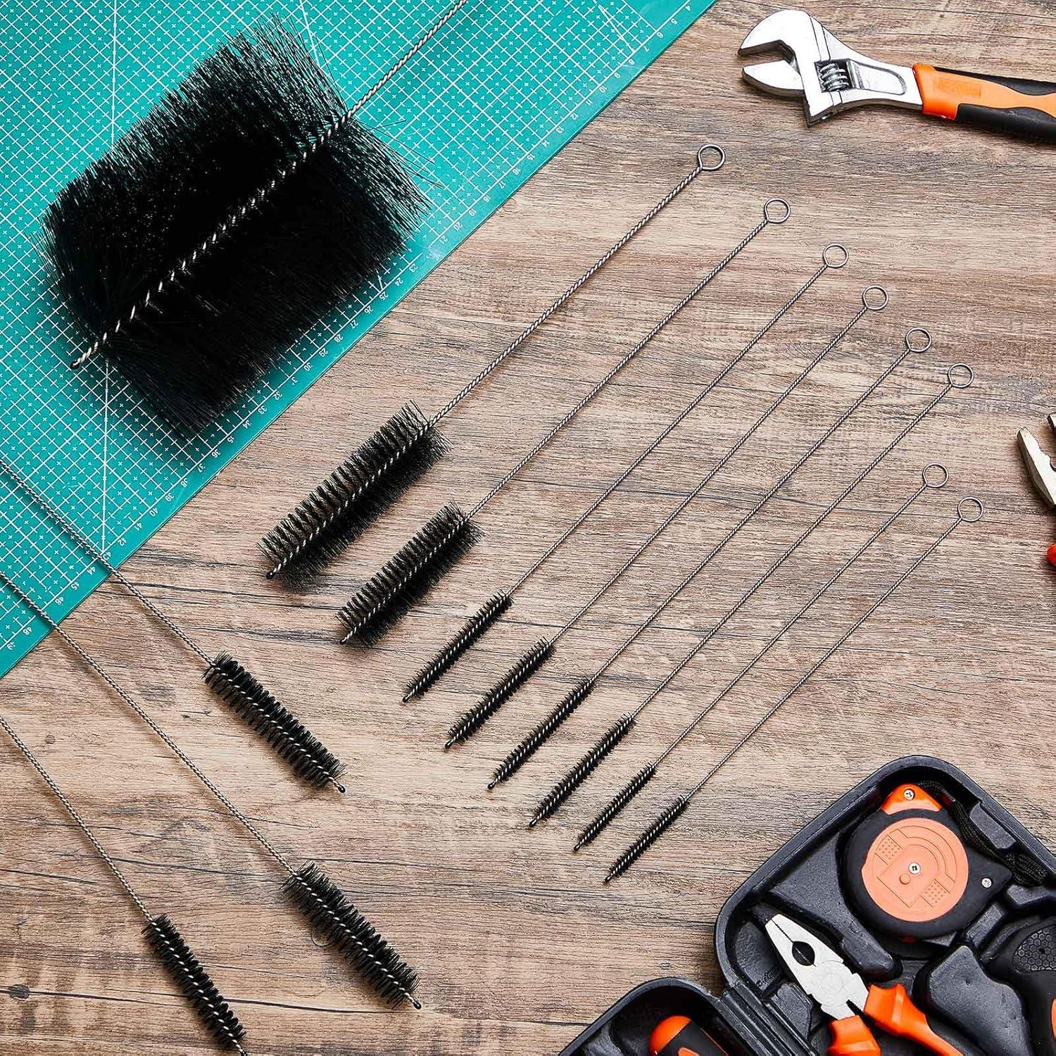 Kit de Cepillos de Motor Reallnaive 12 Piezas Nylon Acero