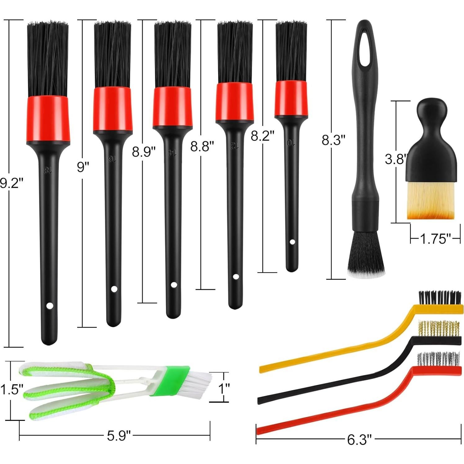 Juego de Cepillos para Detallar Automóviles REGUICORP 13 Piezas