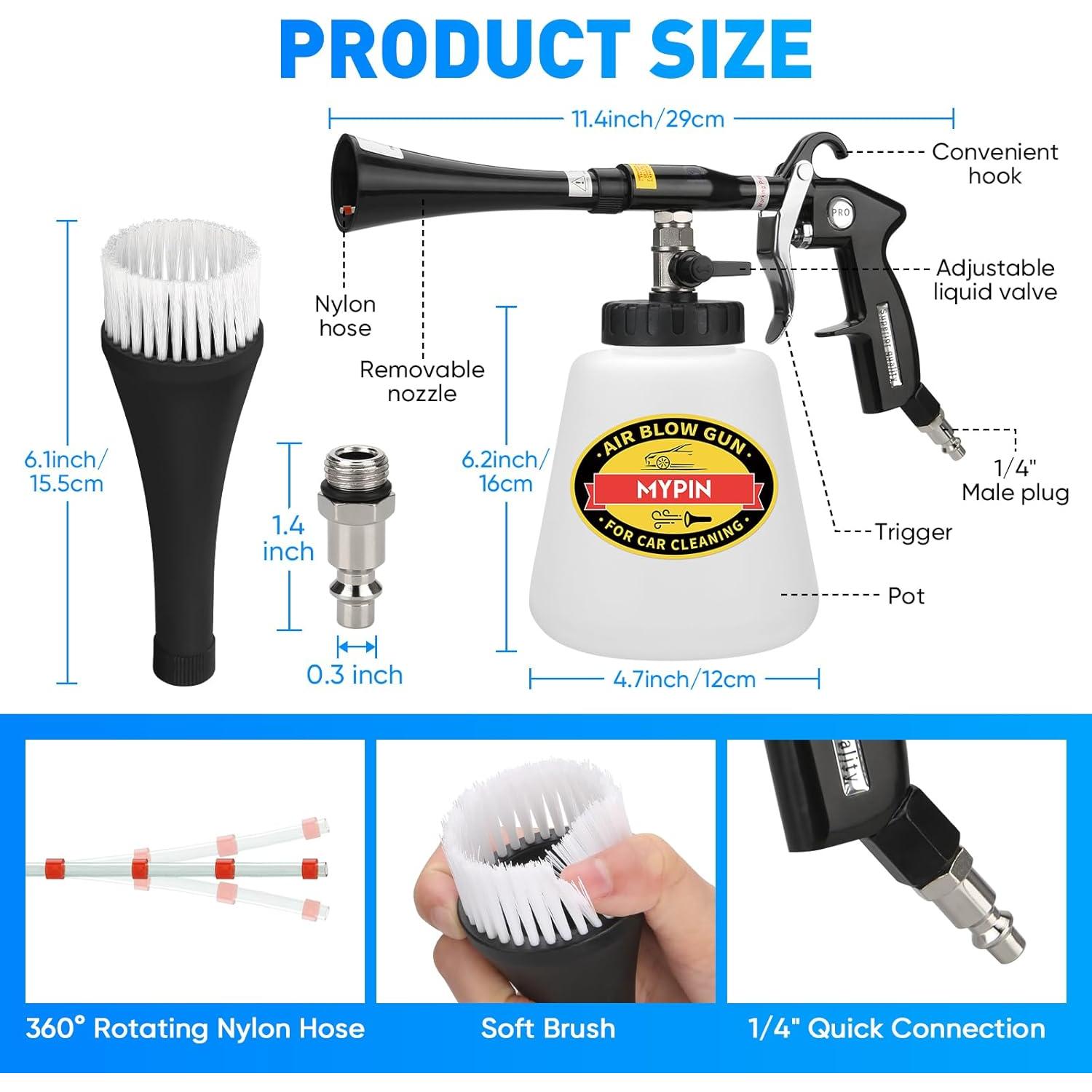 Pistola de Limpieza de Autos MYPIN 6-9.2Bar con Boquillas