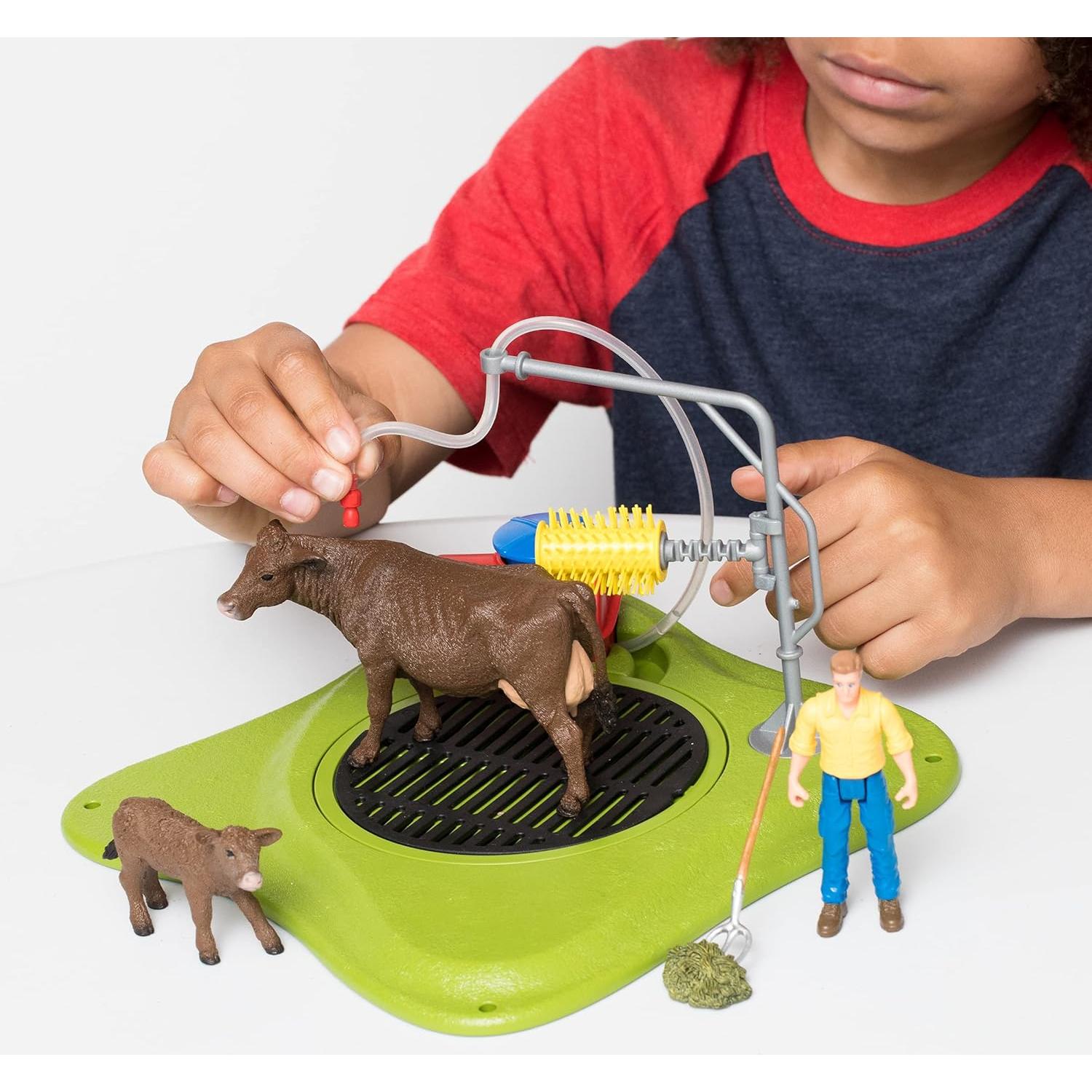 Set de Juego Lavado de Vaca Feliz Schleich 16 Piezas