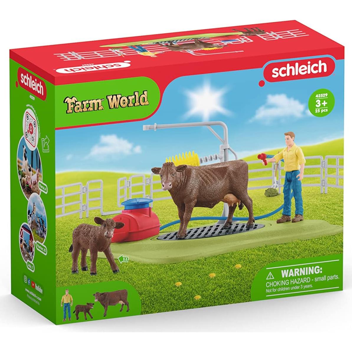 Set de Juego Lavado de Vaca Feliz Schleich 16 Piezas