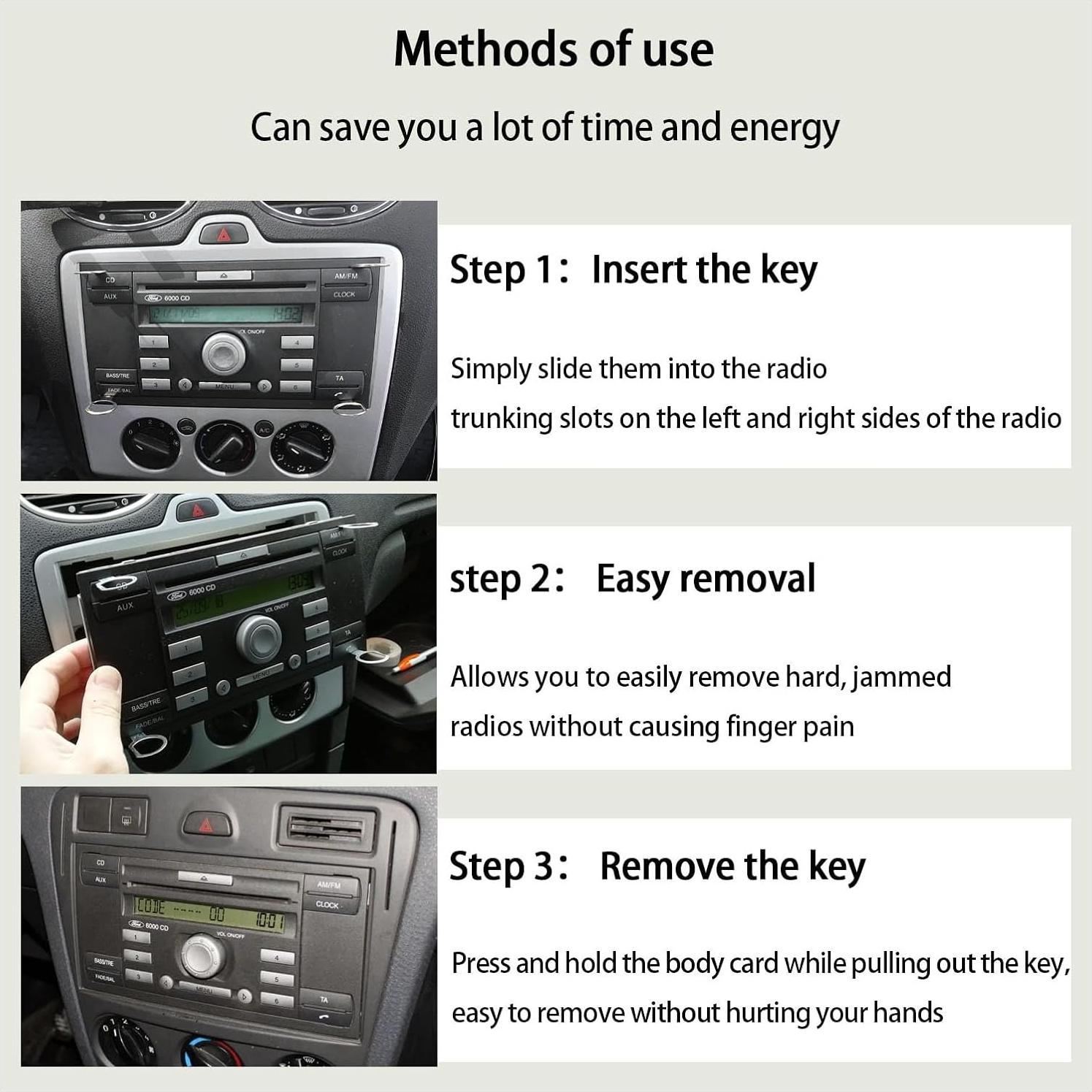 Kit de Herramientas para Remoción de Radio Augeny 4 Piezas