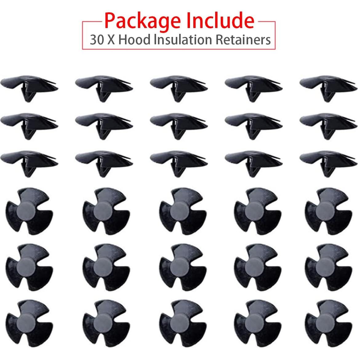 30 Clips de Retenedores de Aislamiento BELOMI para Capó Auto