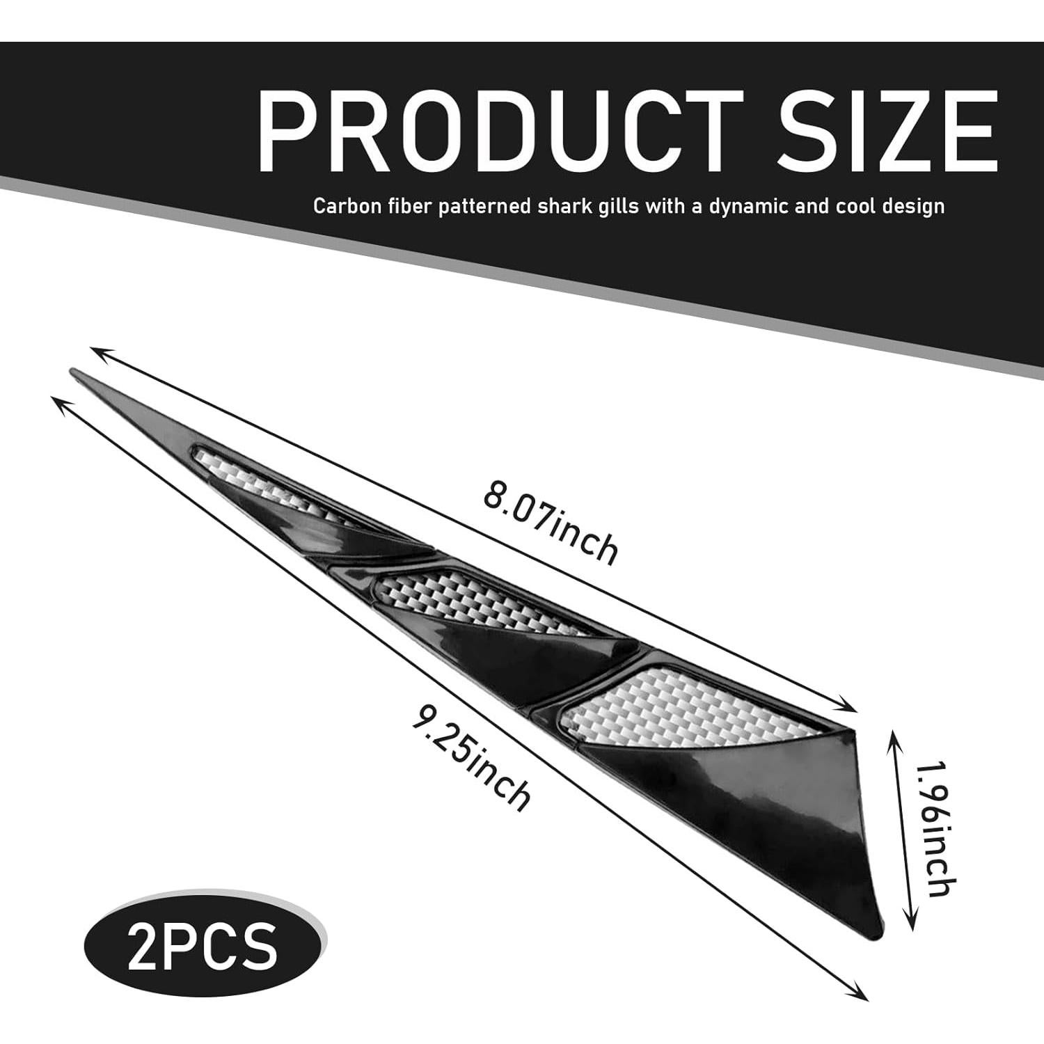2 Piezas Ventilaciones Laterales de Coche Getfay Aleta Tiburón