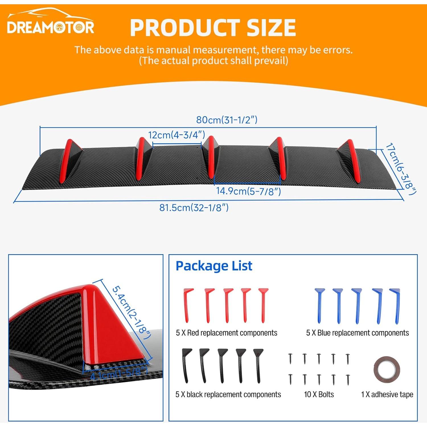 Difusor Trasero Universal DREAMOTOR 80 cm - Aletas de Tiburón