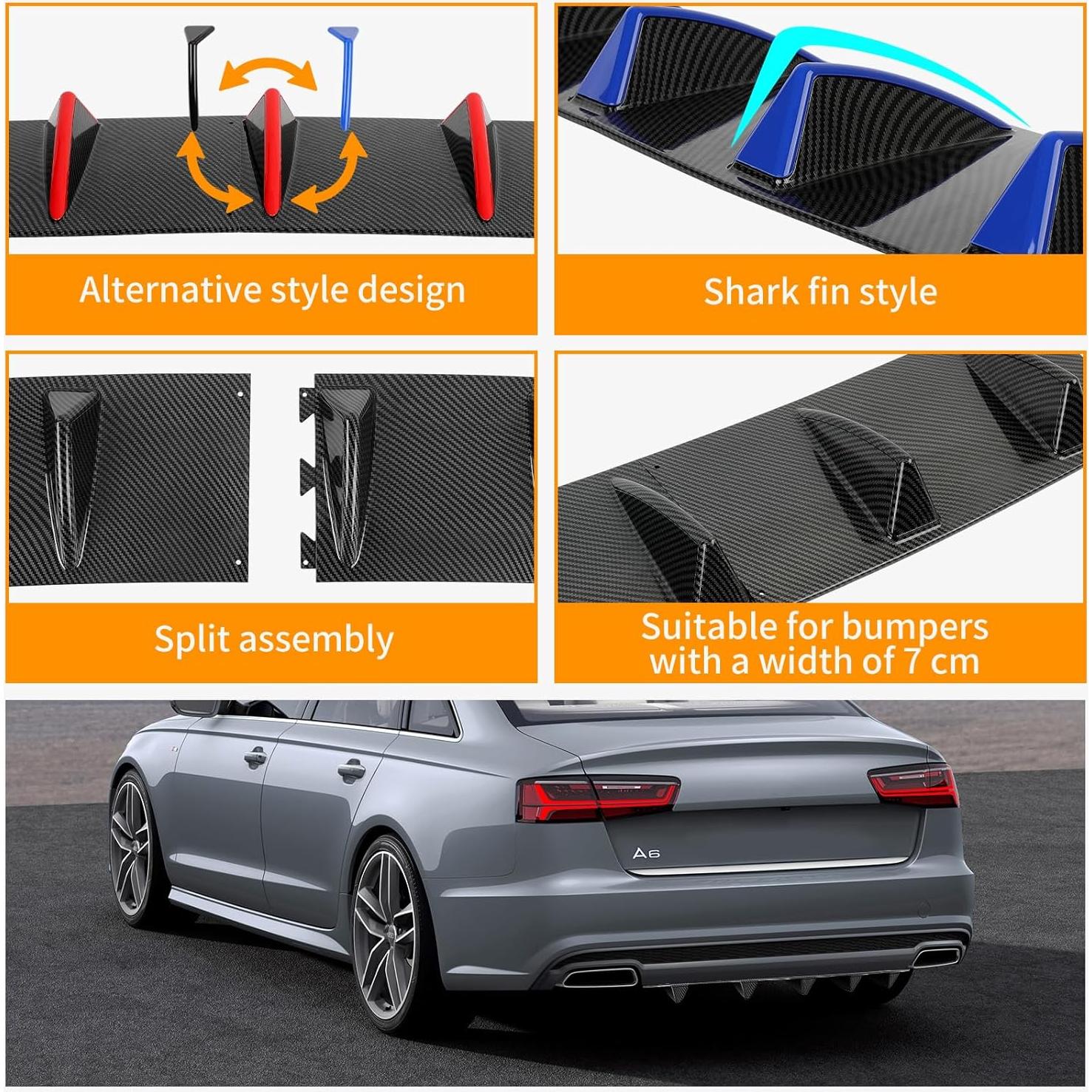 Difusor Trasero Universal DREAMOTOR 80 cm - Aletas de Tiburón