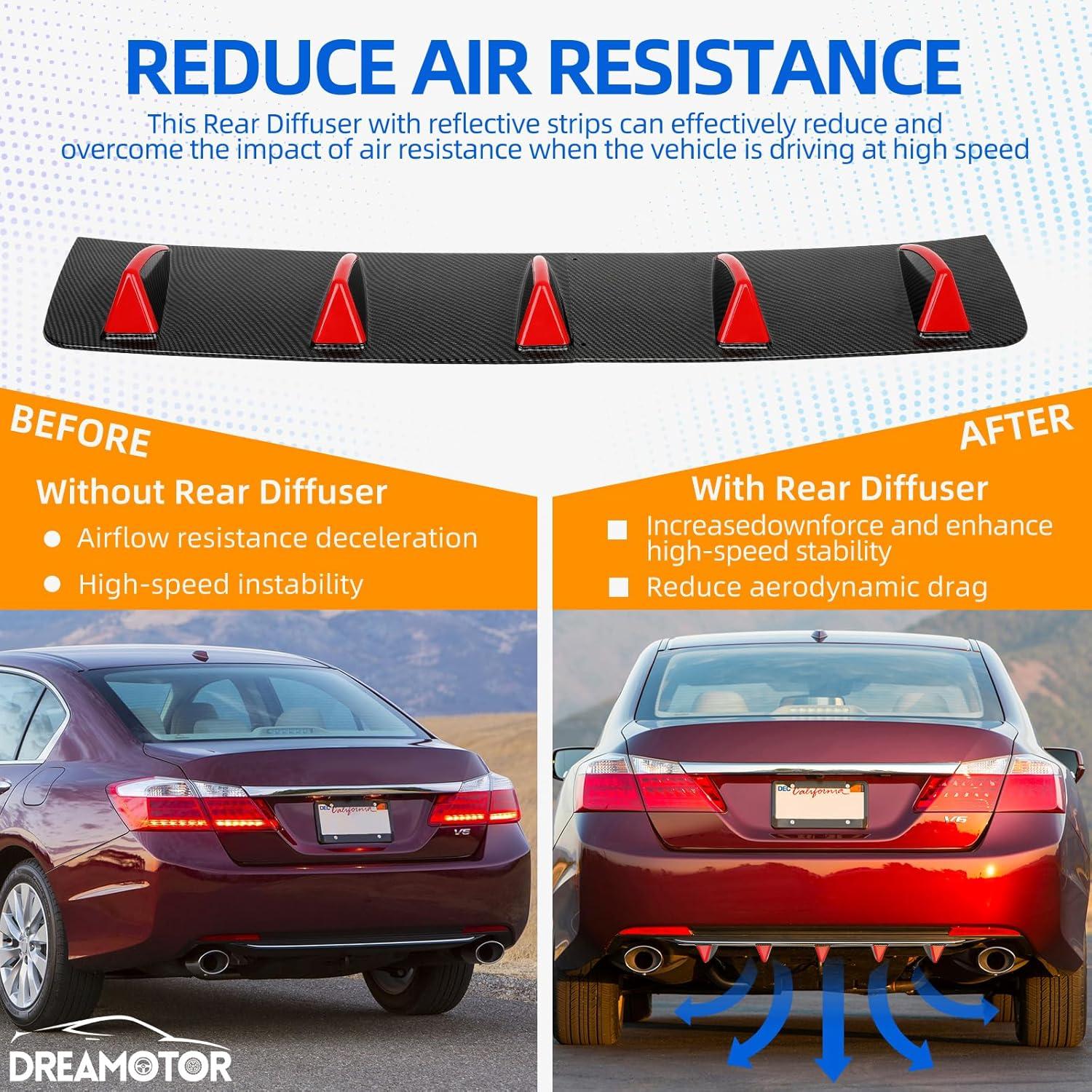 Difusor Trasero Universal DREAMOTOR 80 cm - Aletas de Tiburón