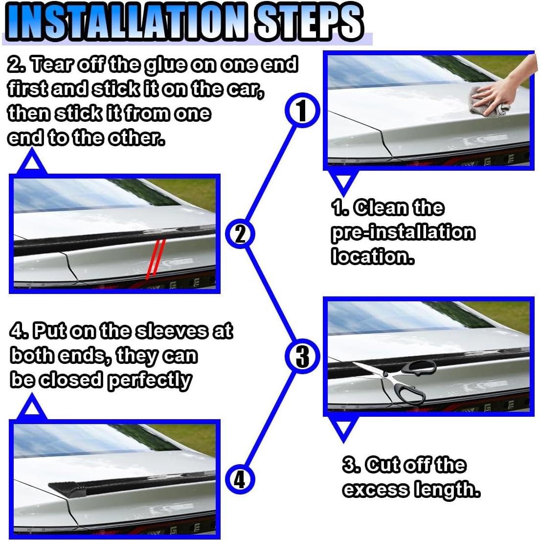 Alerón Trasero de Coche LAINLOY 149.86cm Goma Negro Brillante