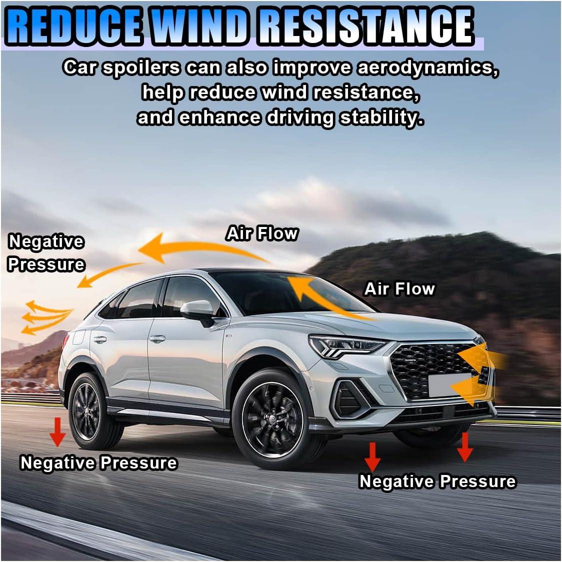 Alerón Trasero de Coche LAINLOY 149.86cm Goma Negro Brillante