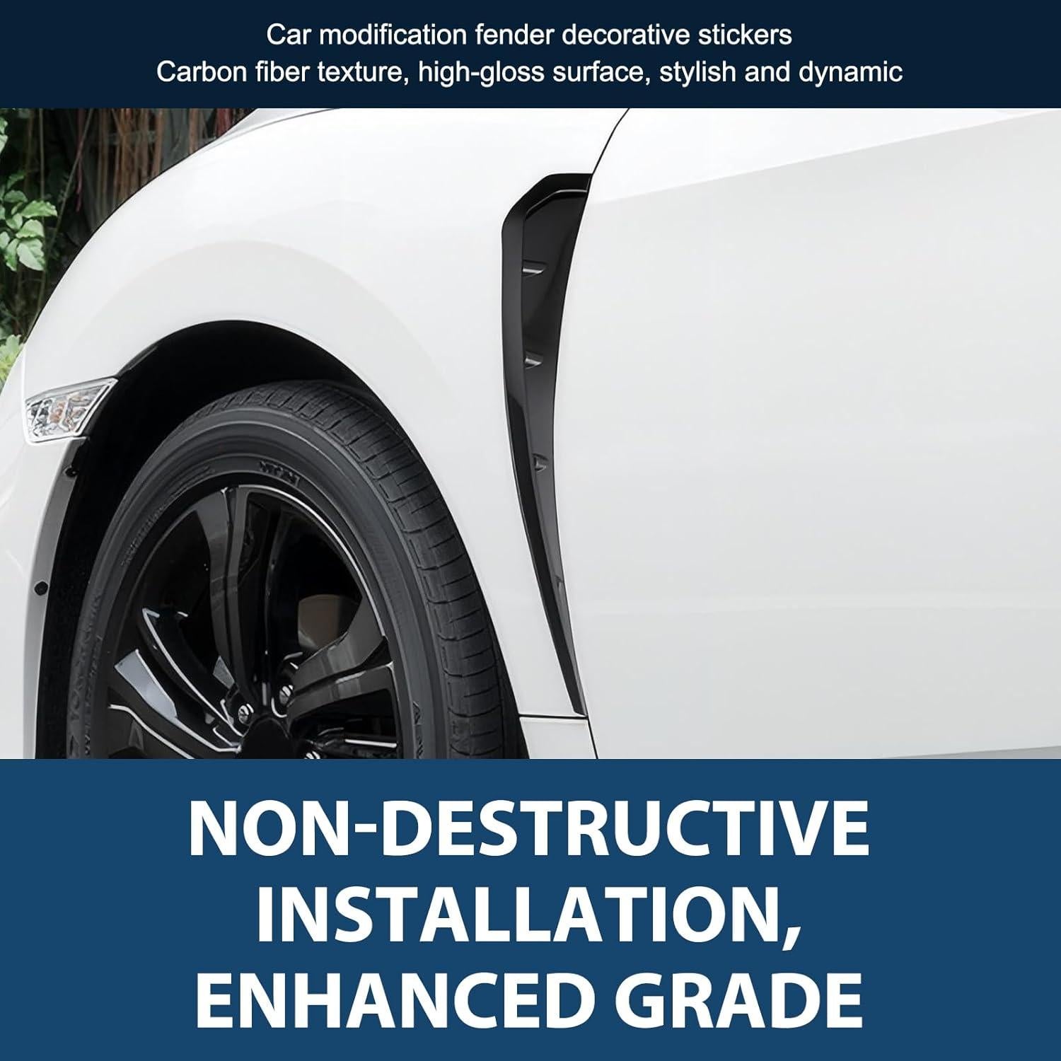 Ventilaciones Laterales de Guardabarros MLY - Fibra de Carbono - 41x9 cm