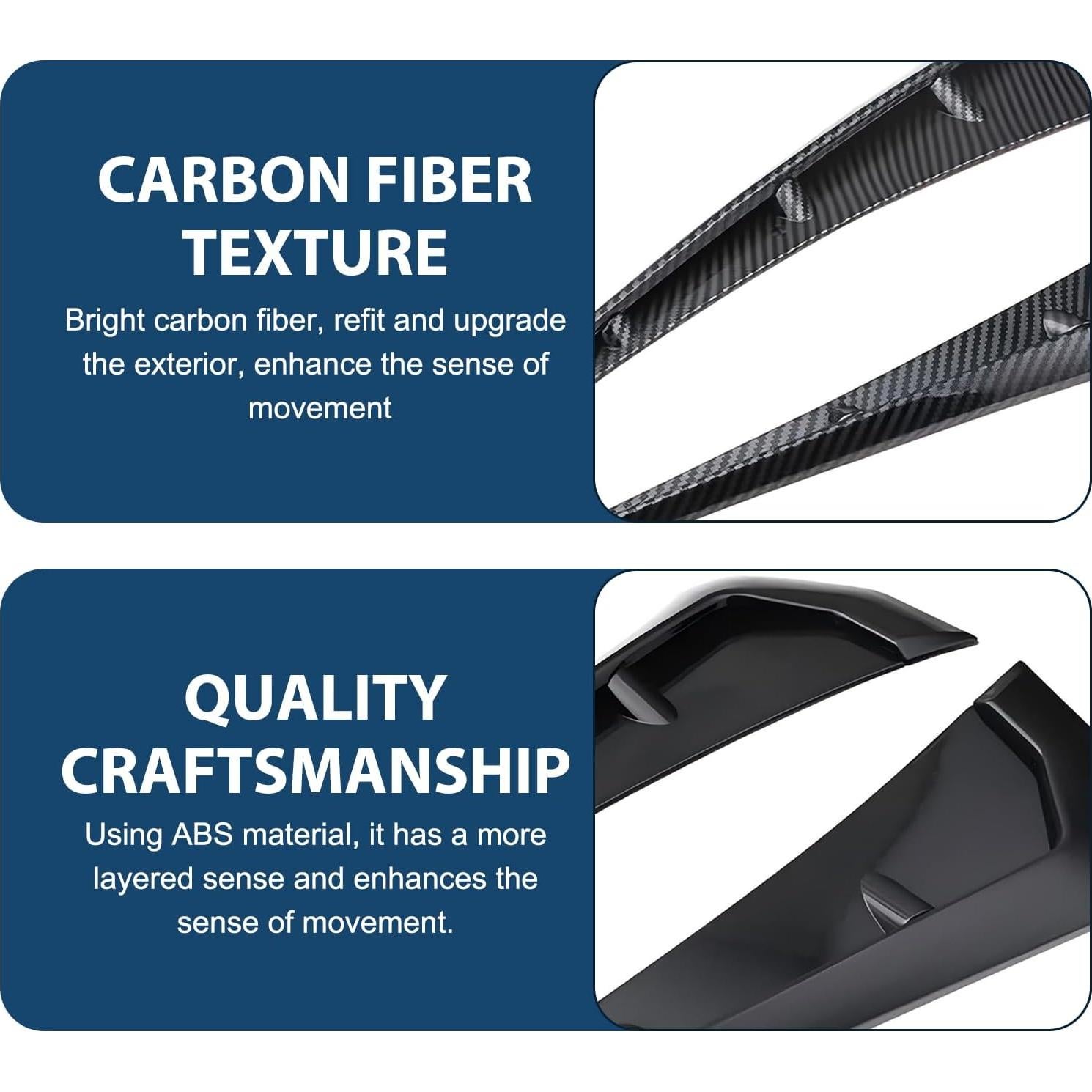 Ventilaciones Laterales de Guardabarros MLY - Fibra de Carbono - 41x9 cm