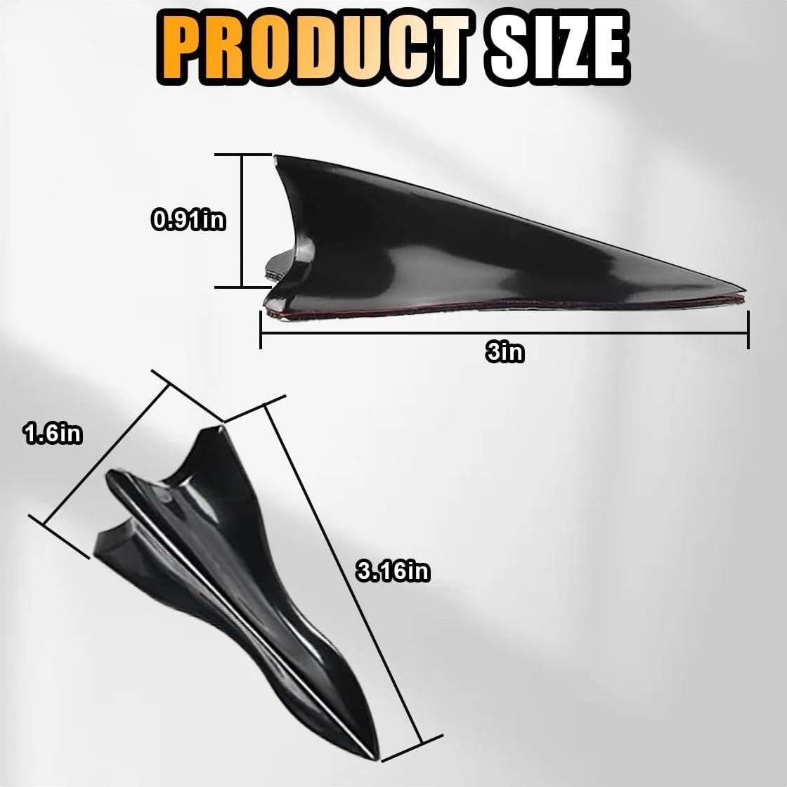 Kit de Difusor de Tiburón para Auto GLSOWEE 10 Piezas Negro