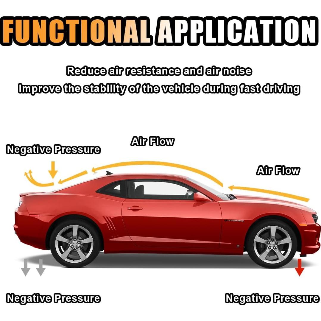 Kit de Difusor de Tiburón para Auto GLSOWEE 10 Piezas Negro