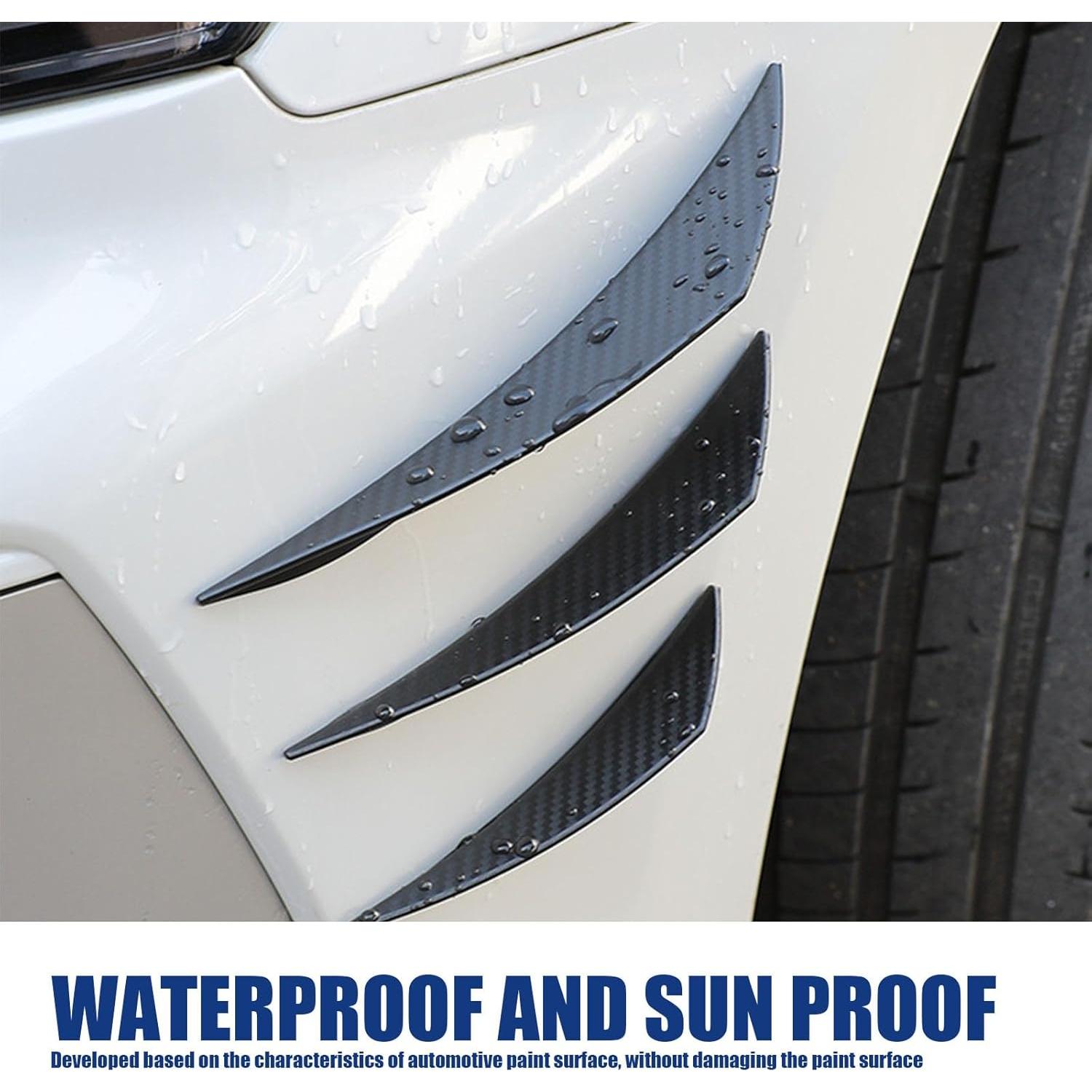 Kit de Spoiler Frontal Yumfugu 6 PCS PVC Carbono Negro