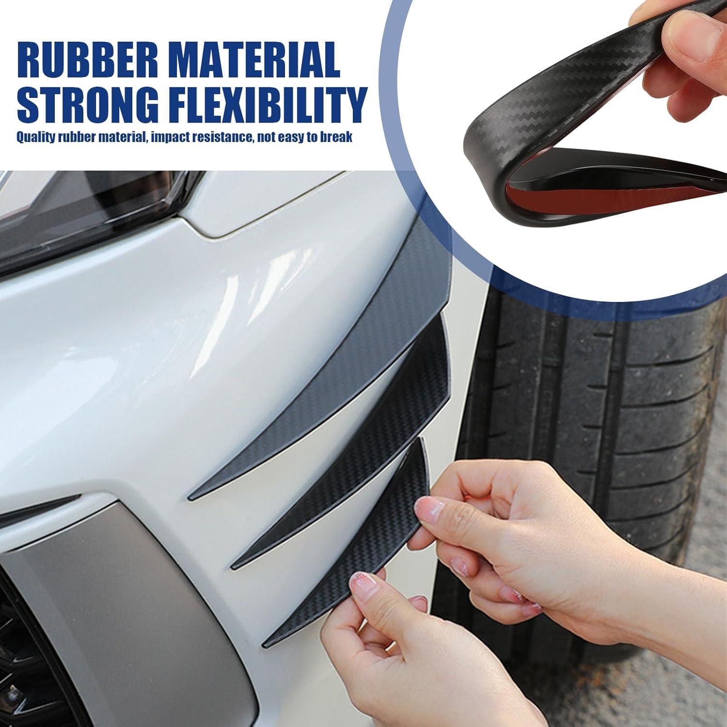 Kit de Spoiler Frontal Yumfugu 6 PCS PVC Carbono Negro