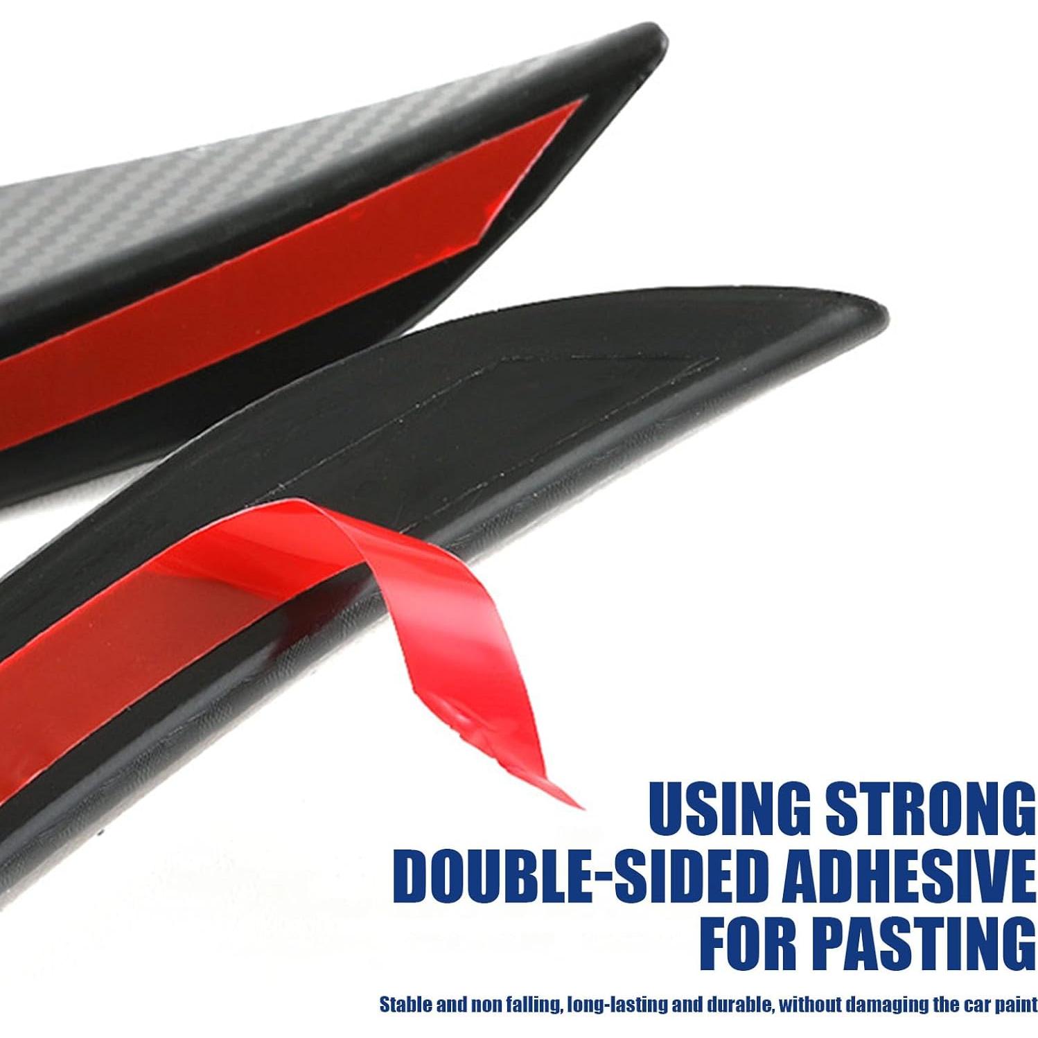 Kit de Spoiler Frontal Yumfugu 6 PCS PVC Carbono Negro