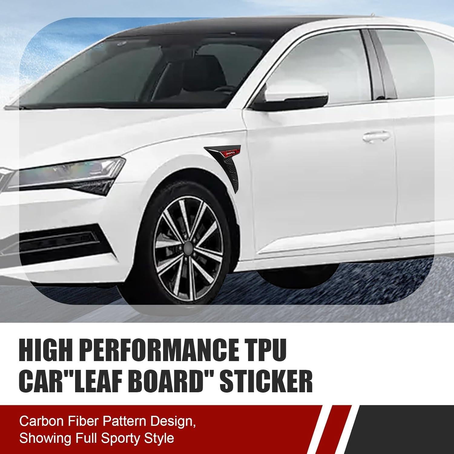 Calcomanías de Ventilación Lateral MOXRUQ 2PCS Rojo